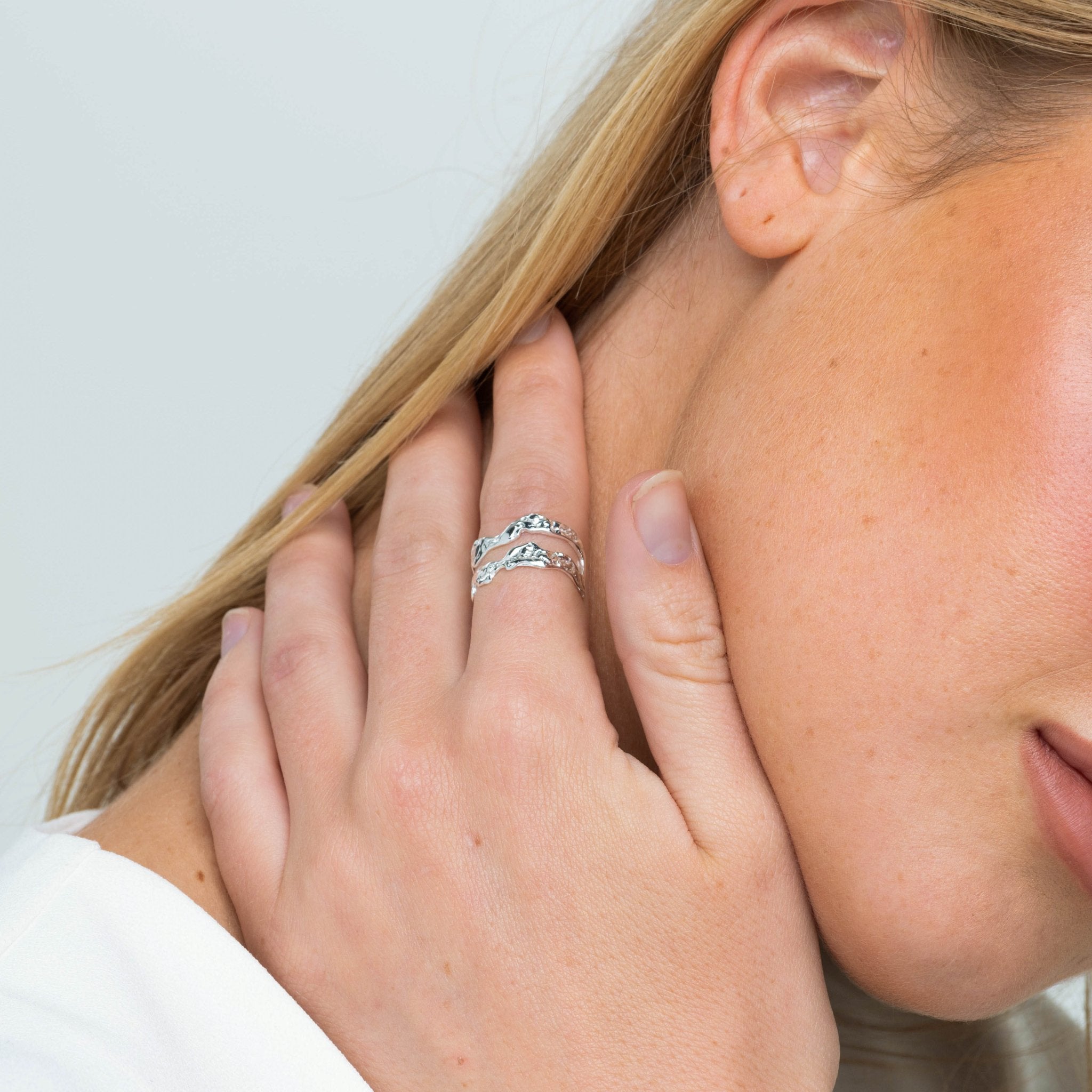 Double Molten Statement Open Ring - Camile & Stone