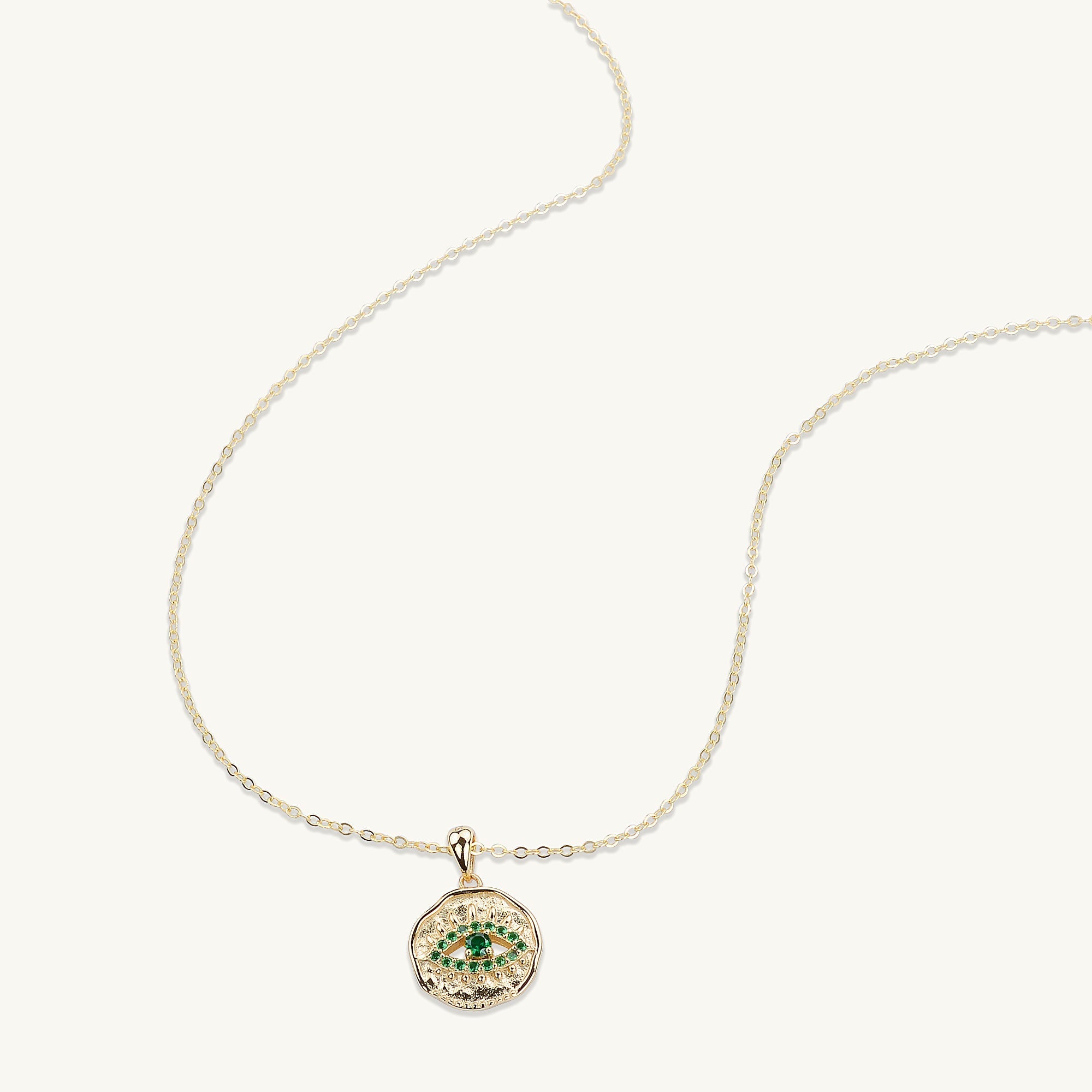 Emerald Evil Eye Pendant Necklace - Camile & Stone