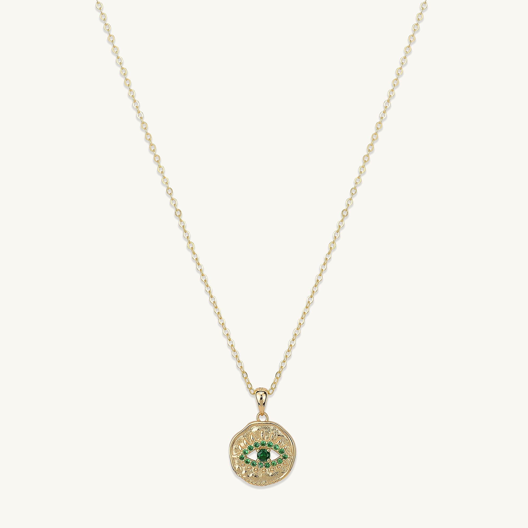 Emerald Evil Eye Pendant Necklace - Camile & Stone