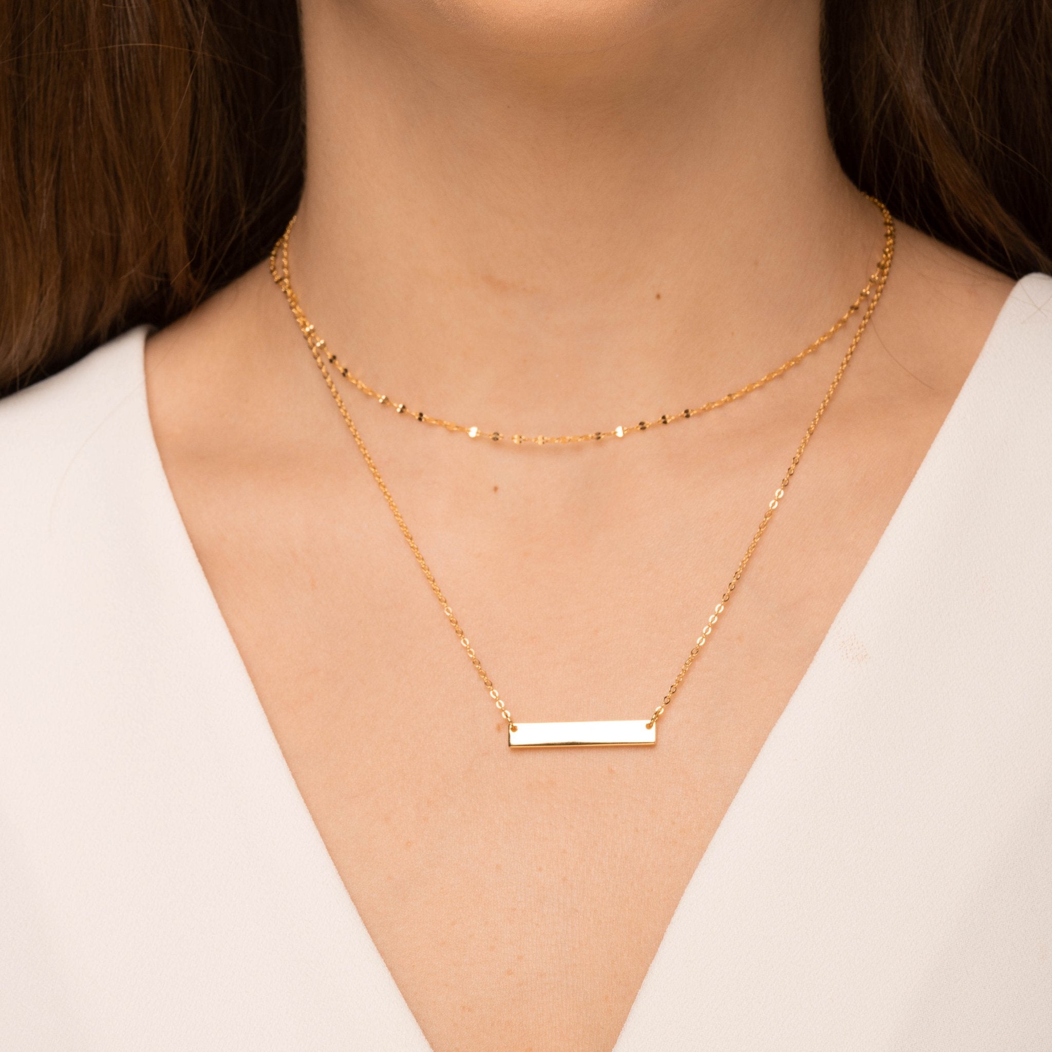 Engraved Date Bar Necklace - Camile & Stone