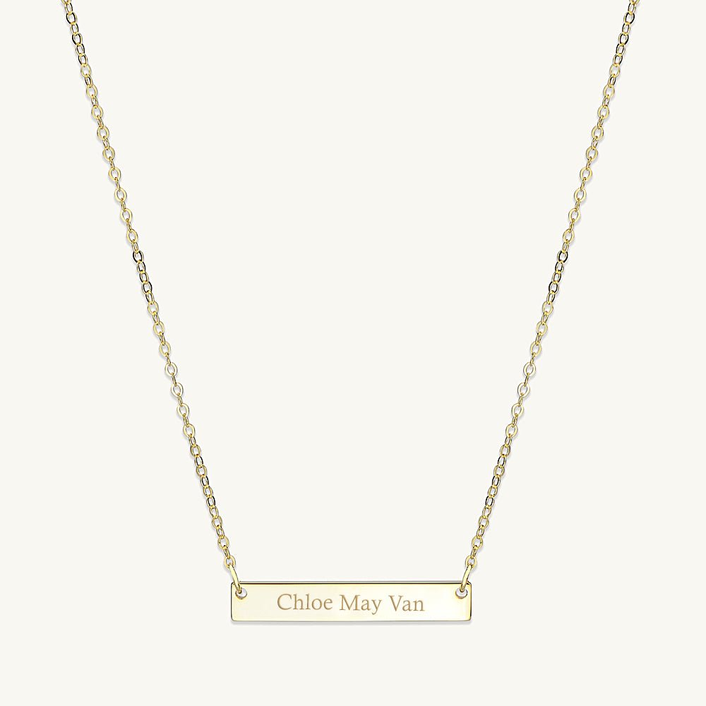Engraved Personalised Bar Necklace - Camile & Stone