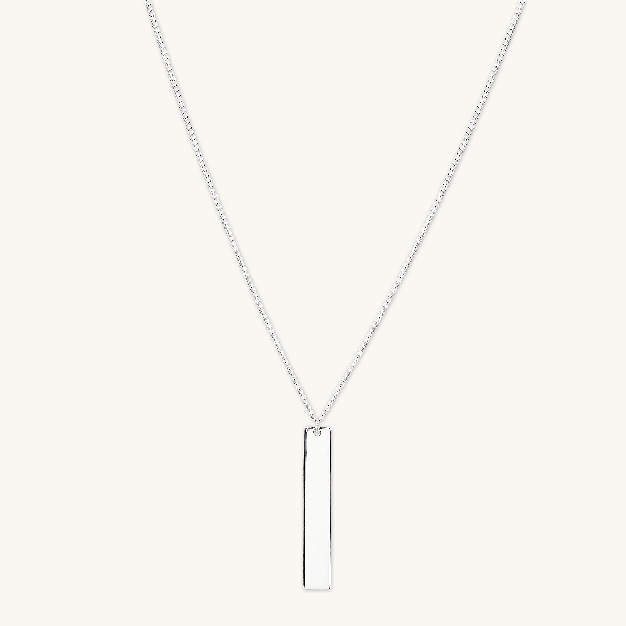 Engraved Personalised Vertical Bar Necklace - Camile & Stone