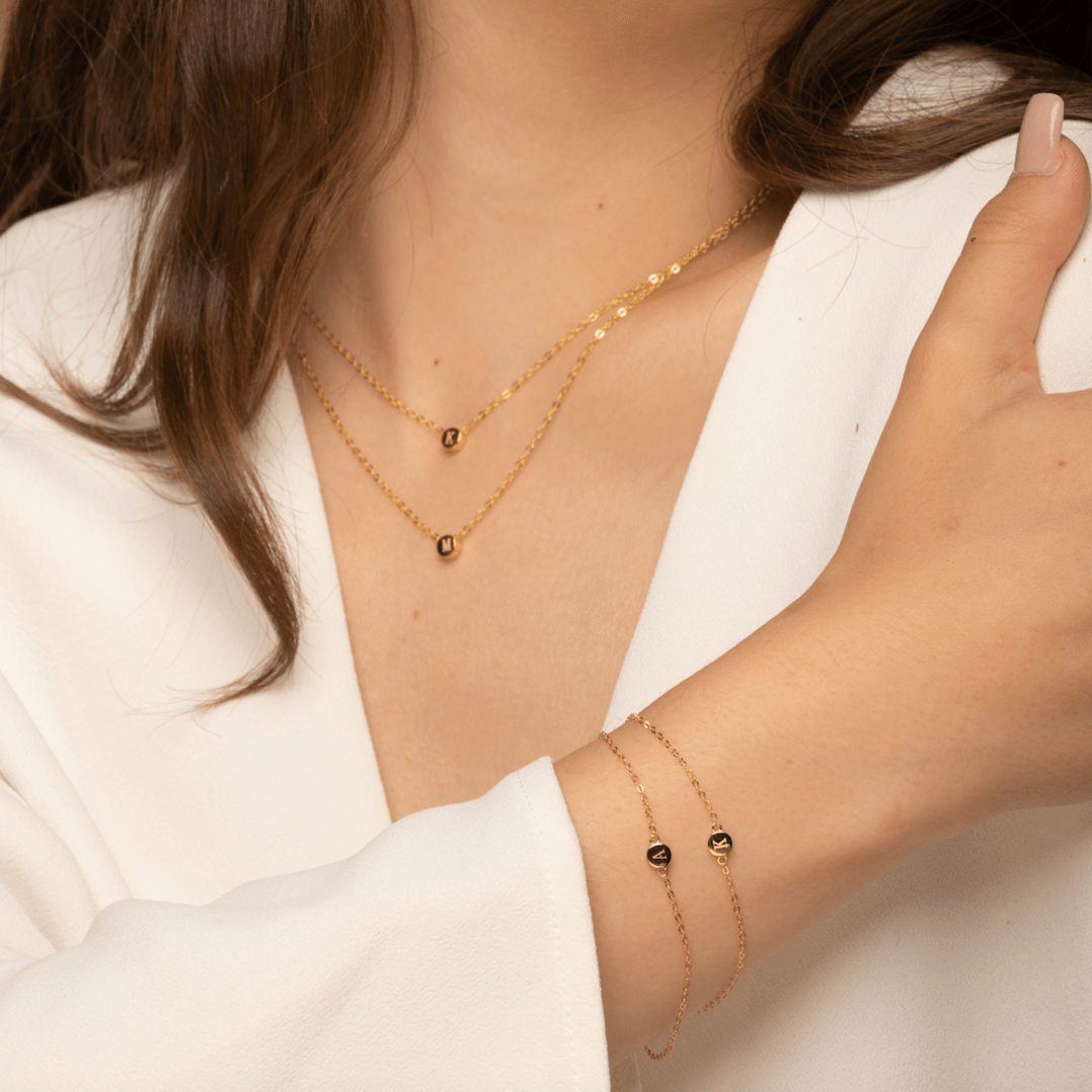 Initial Letter Dot Bracelet - Camile & Stone
