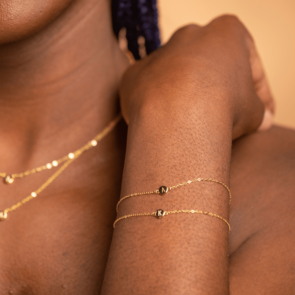 Initial Letter Dot Bracelet - Camile & Stone