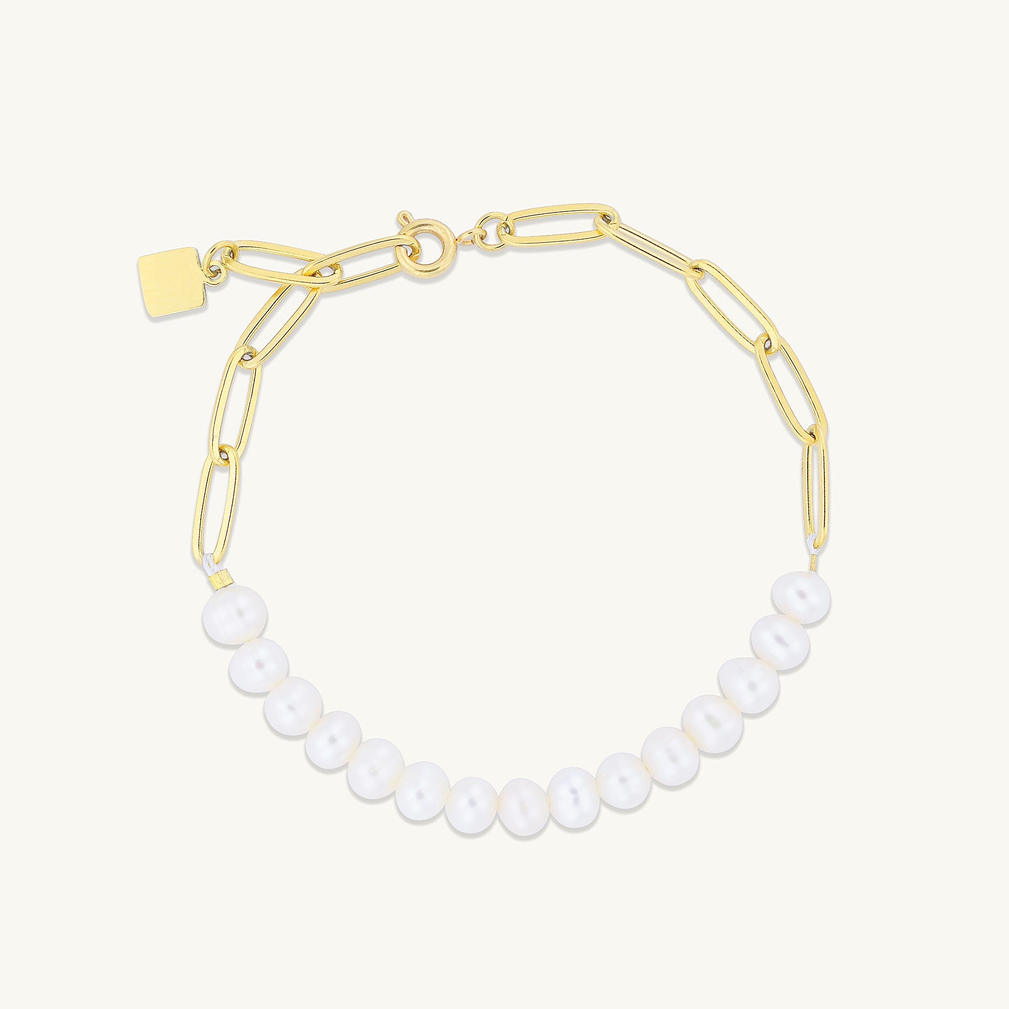 Kelly Paperlink Pearl Bracelet - Camile & Stone