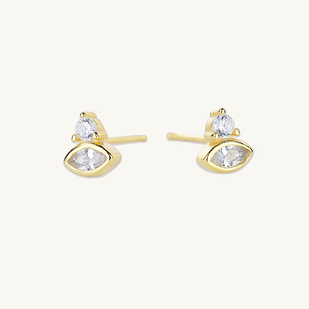 Marquise Sapphire Stud Earrings - Camile & Stone
