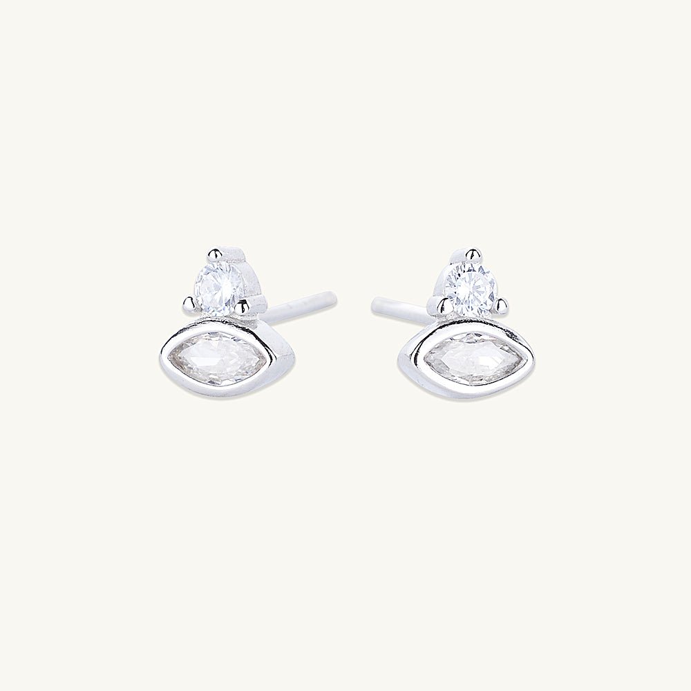 Marquise Sapphire Stud Earrings - Camile & Stone