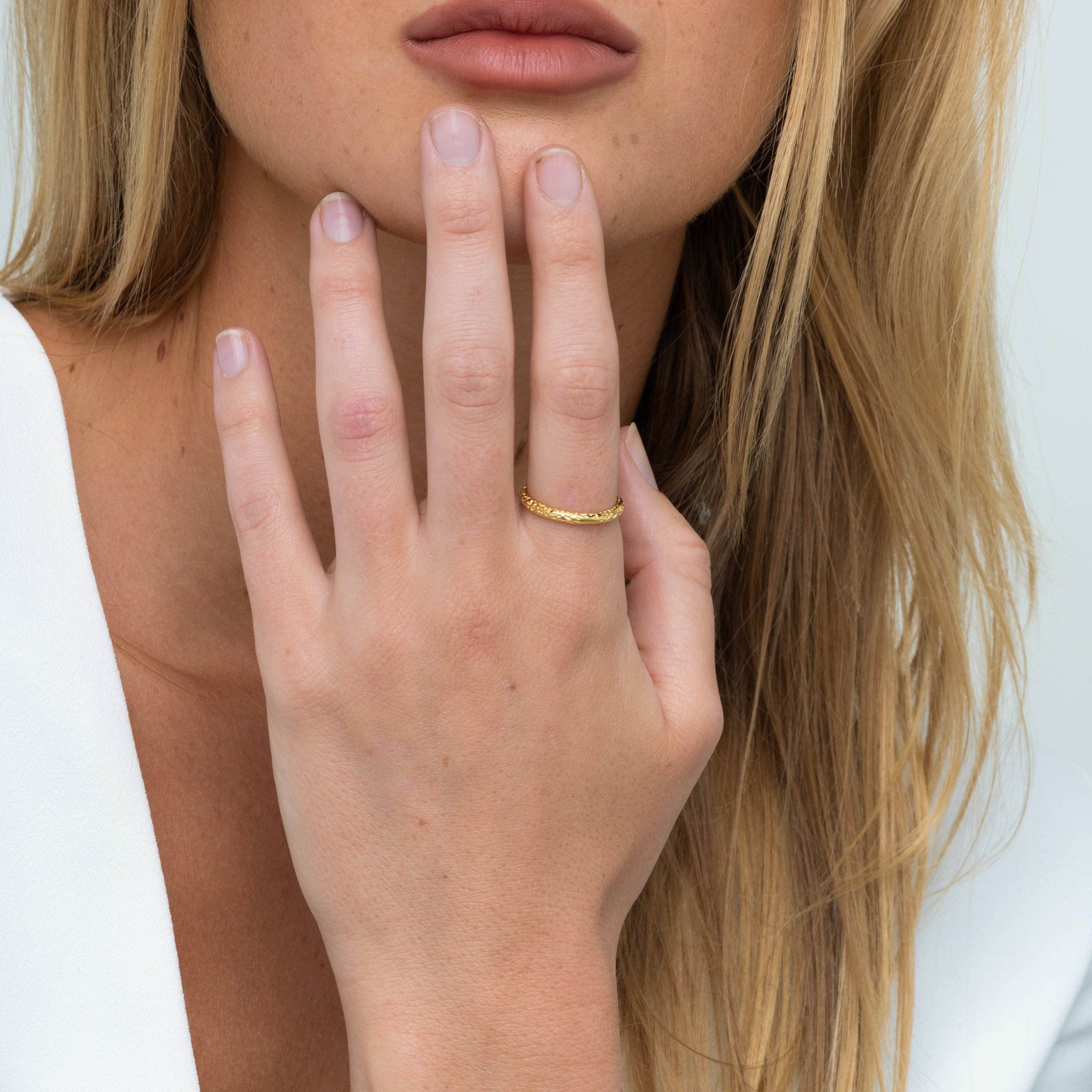 Molten Baguette Stacking Ring - Camile & Stone