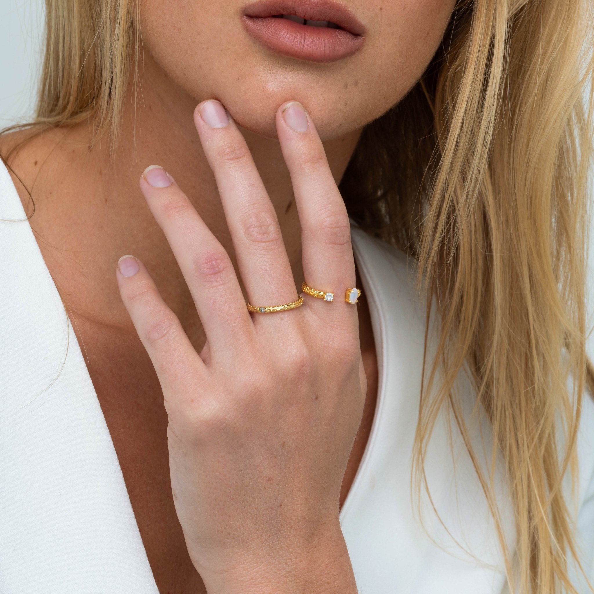 Molten Baguette Stacking Ring - Camile & Stone