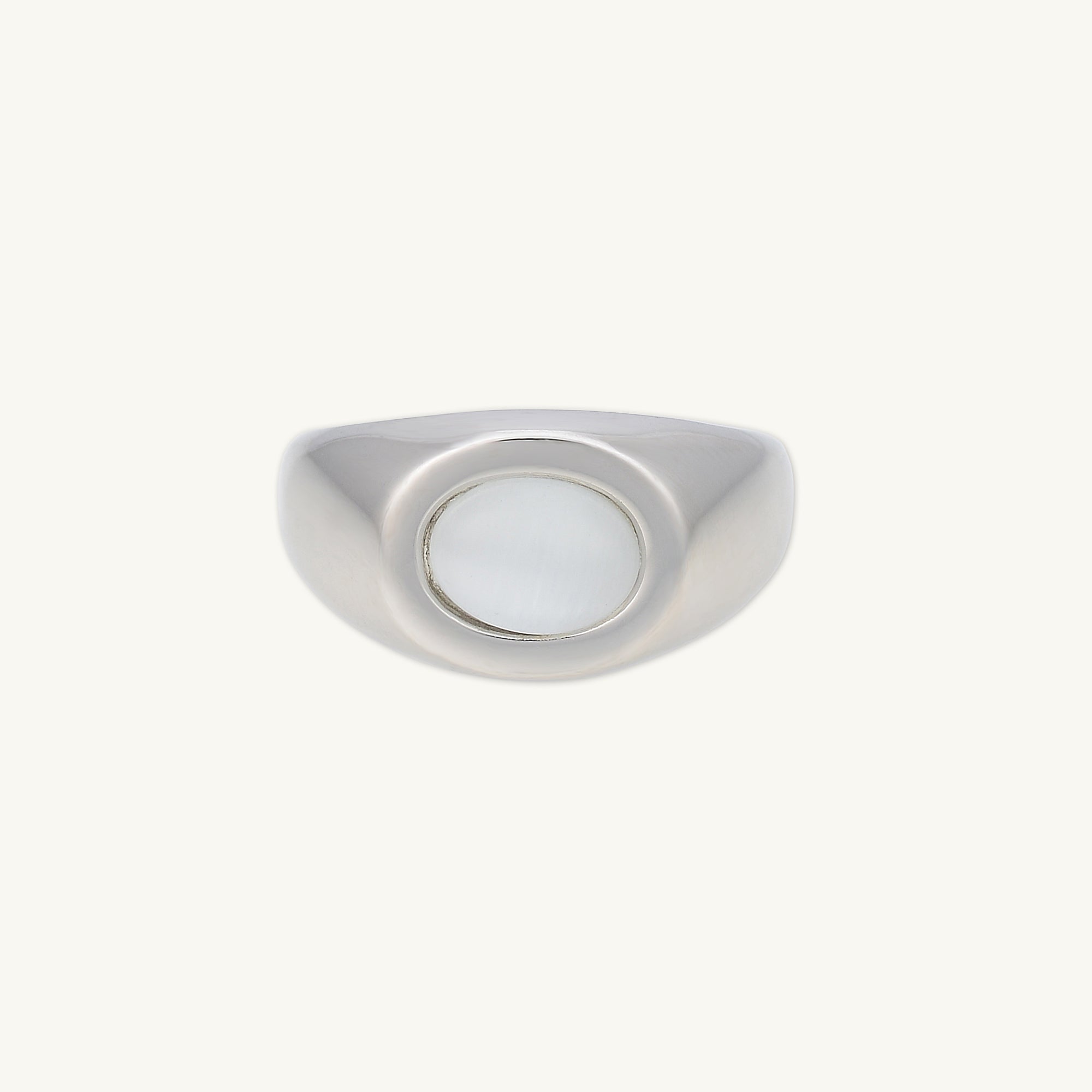 Moonstone Signet Dome Open Ring - Camile & Stone