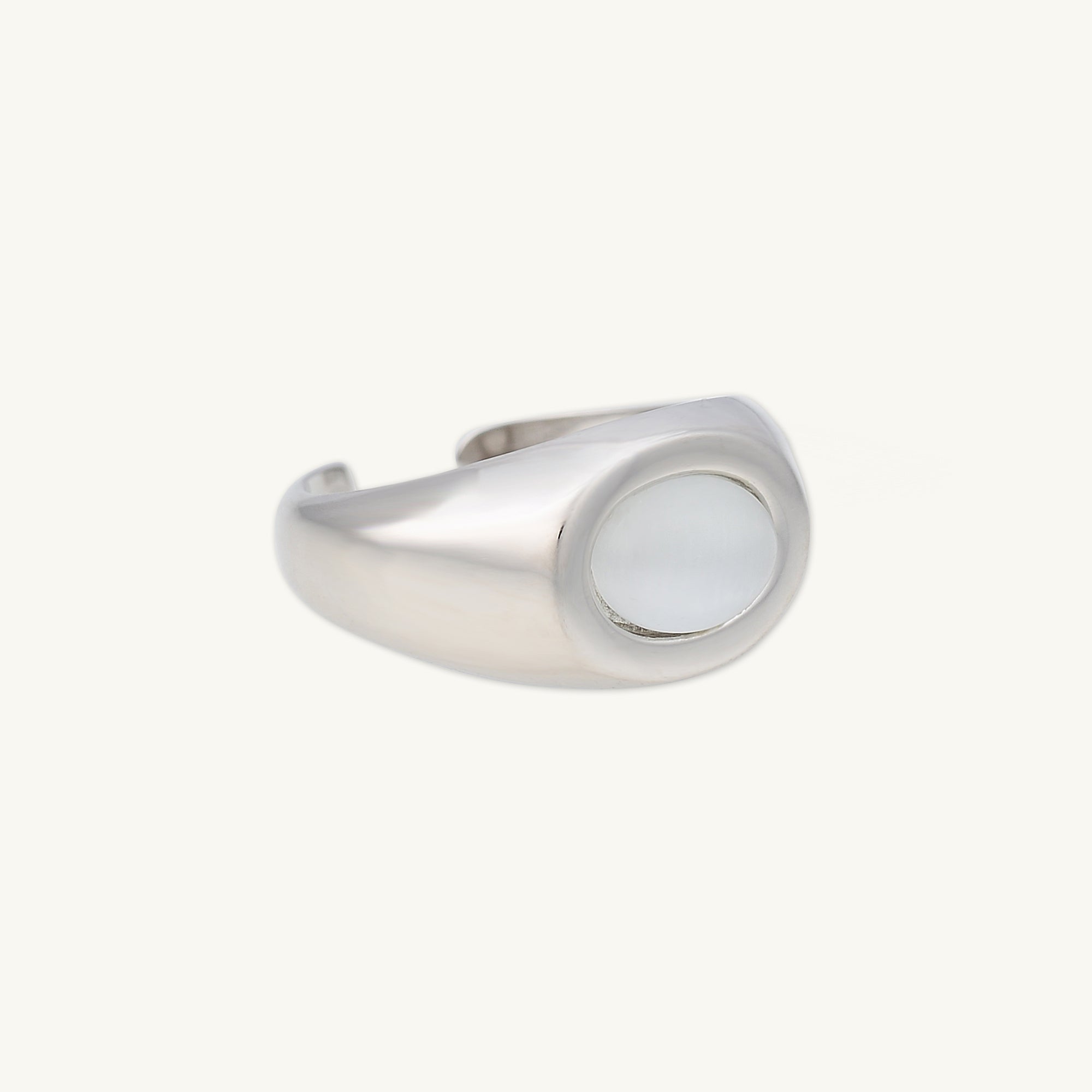 Moonstone Signet Dome Open Ring - Camile & Stone