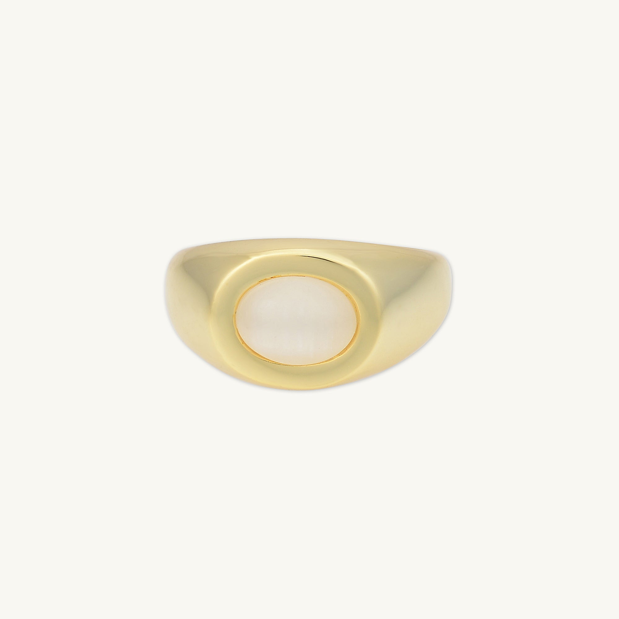 Moonstone Signet Dome Open Ring - Camile & Stone