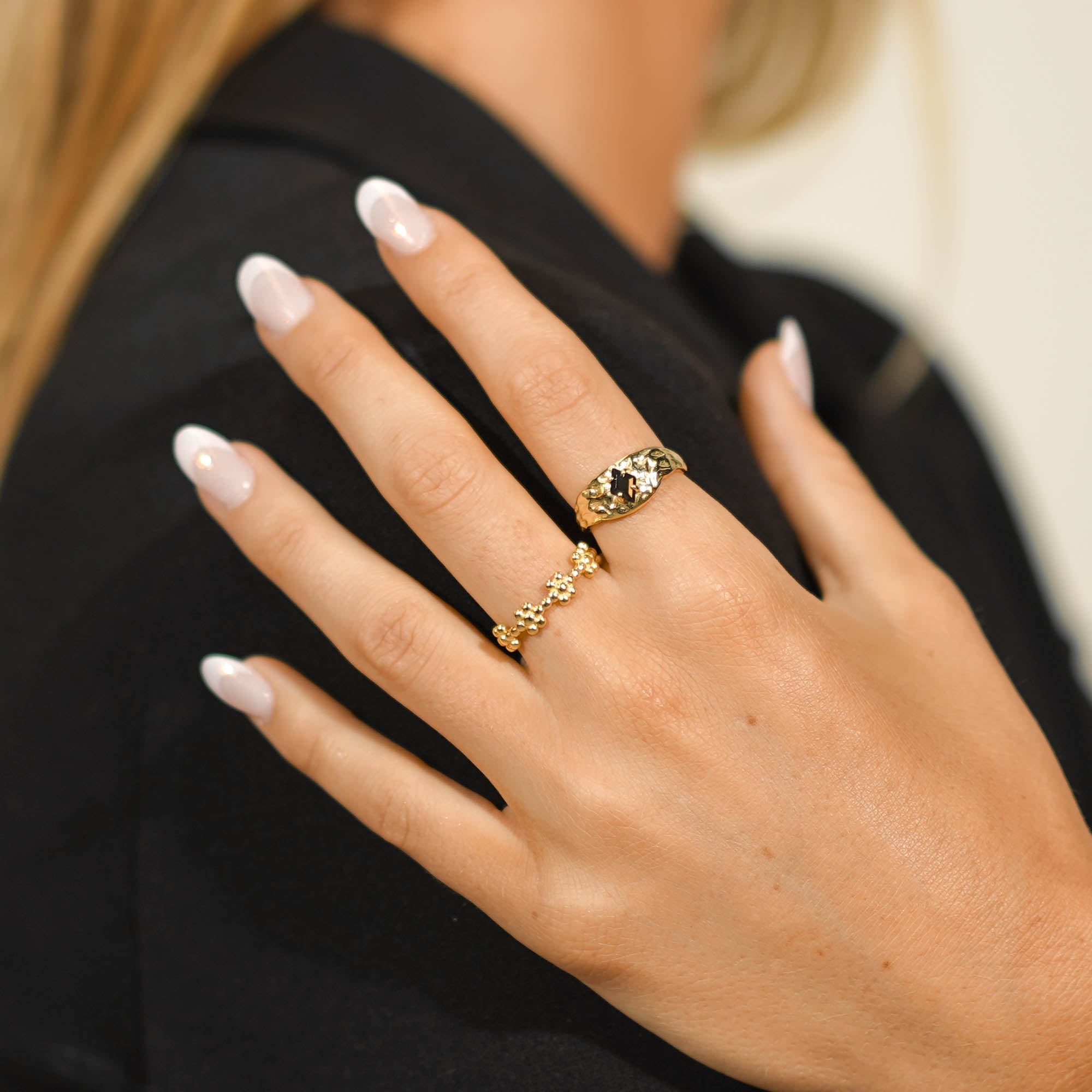 Onyx Molten Open Statement Ring - Camile & Stone