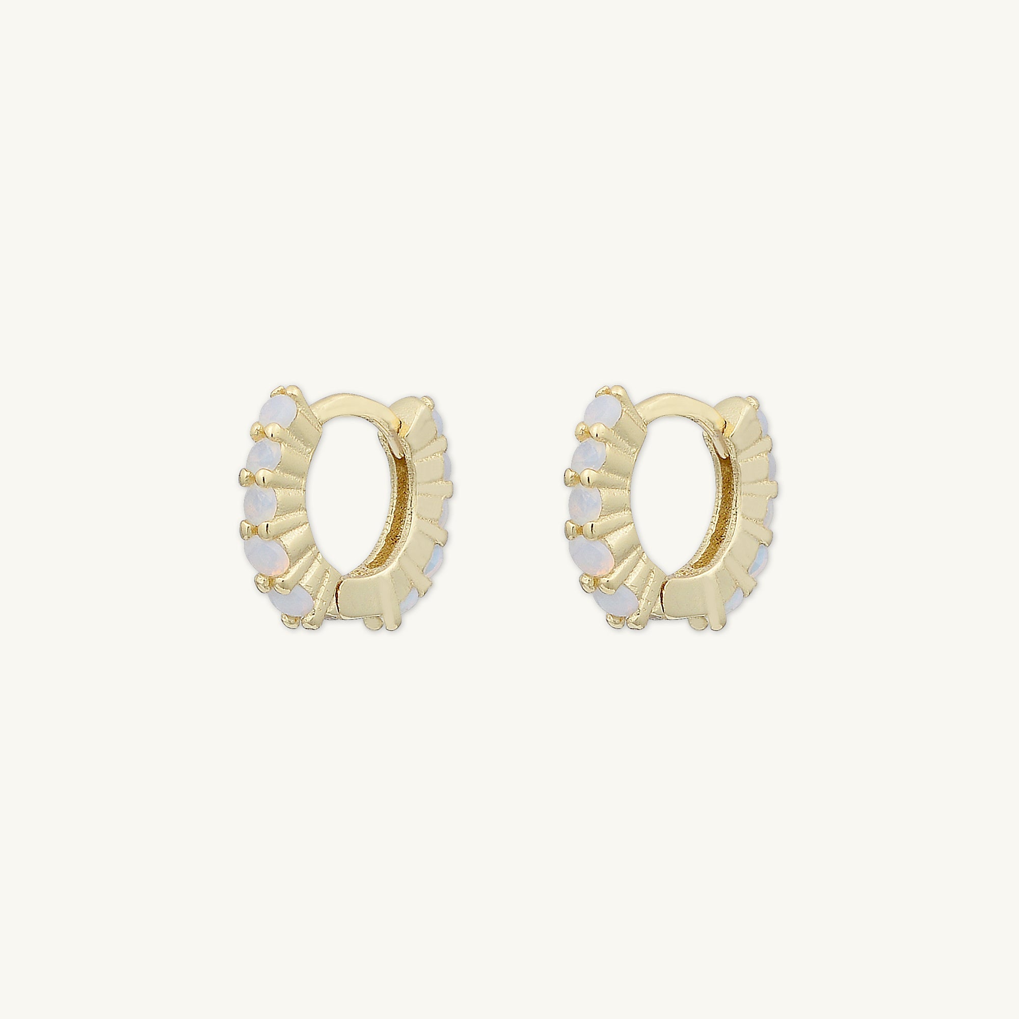 Opal Gemstone Huggie Earrings - Camile & Stone