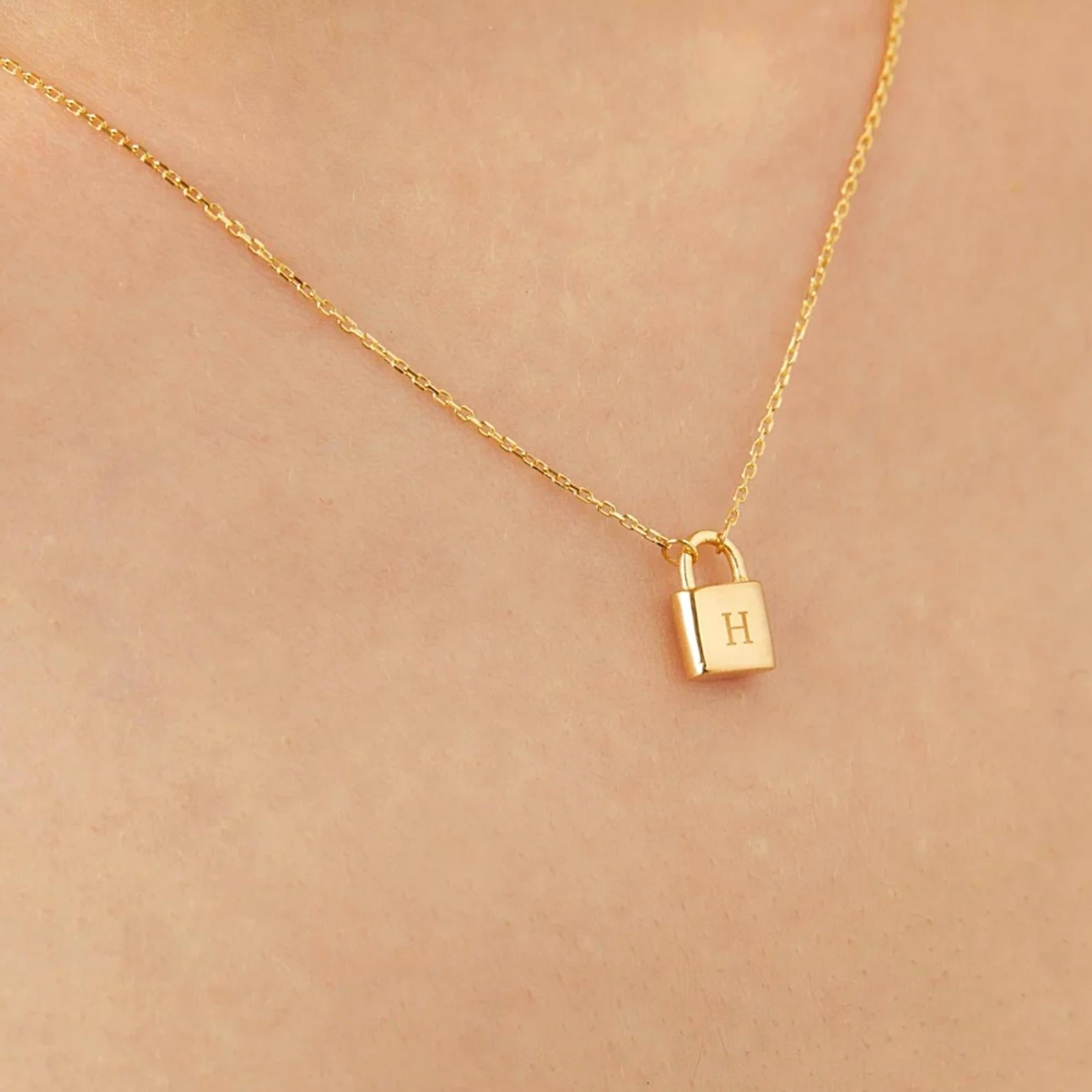 Padlock Initial Letter Necklace - Camile & Stone