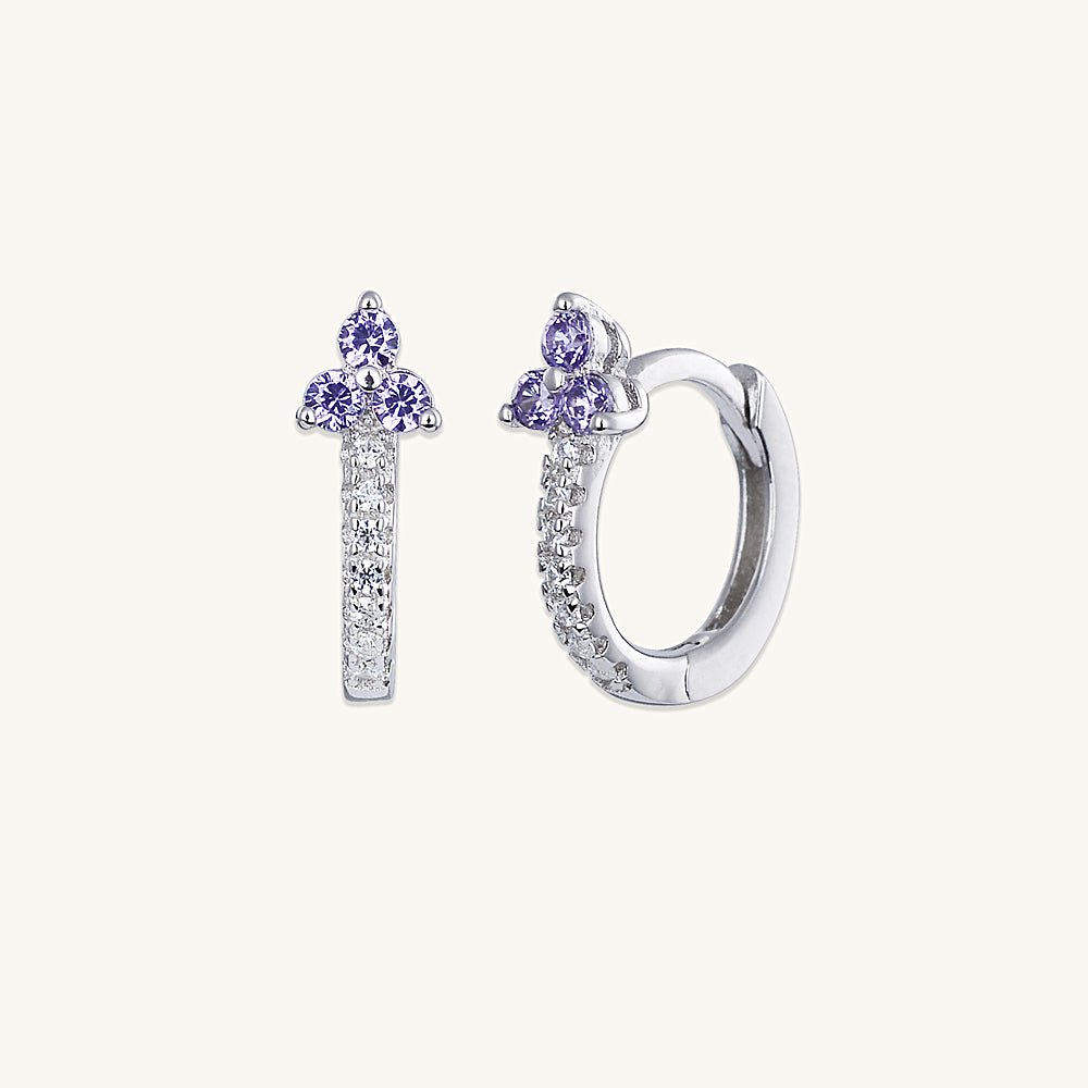 Purple Lotus Sapphire Hoop Earrings - Camile & Stone