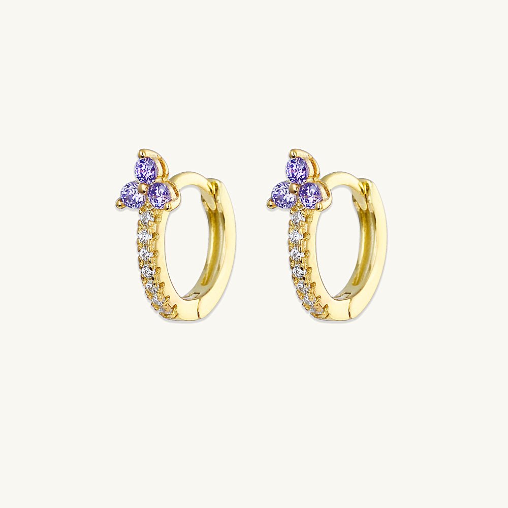 Purple Lotus Sapphire Hoop Earrings - Camile & Stone