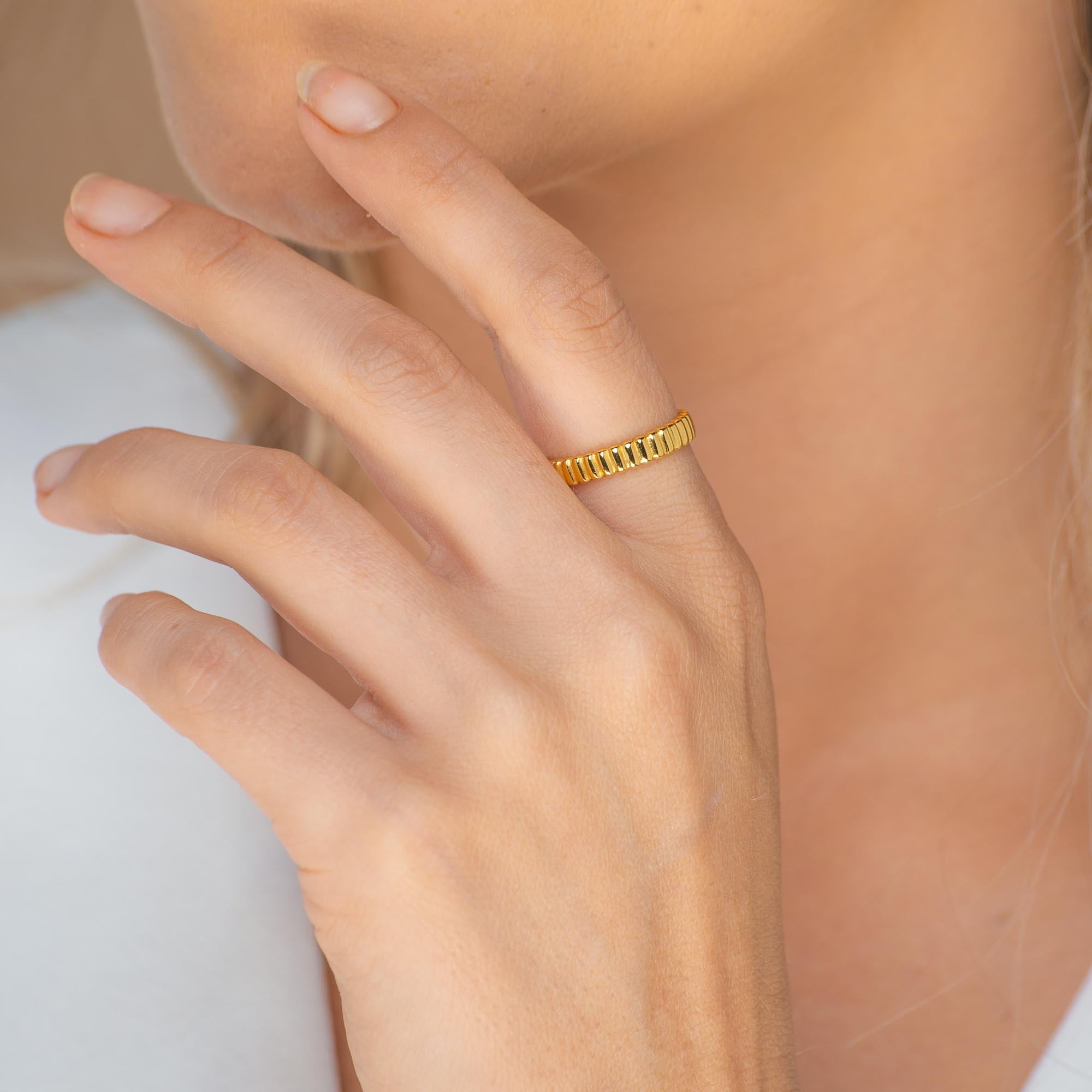 Ridges Open Adjustable Ring - Camile & Stone