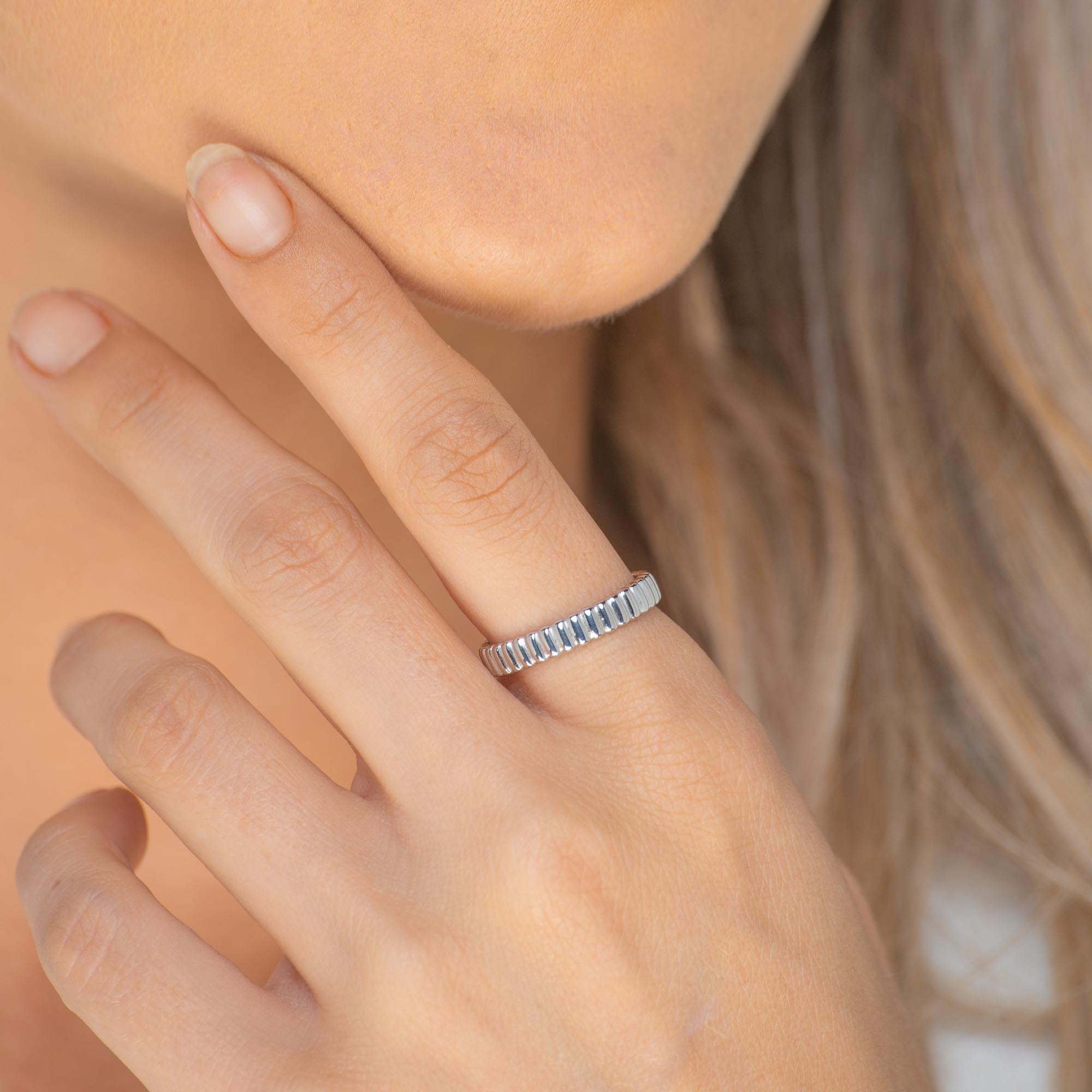 Ridges Open Adjustable Ring - Camile & Stone