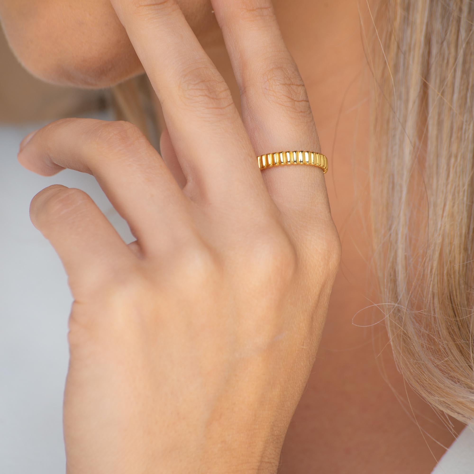 Ridges Open Adjustable Ring - Camile & Stone