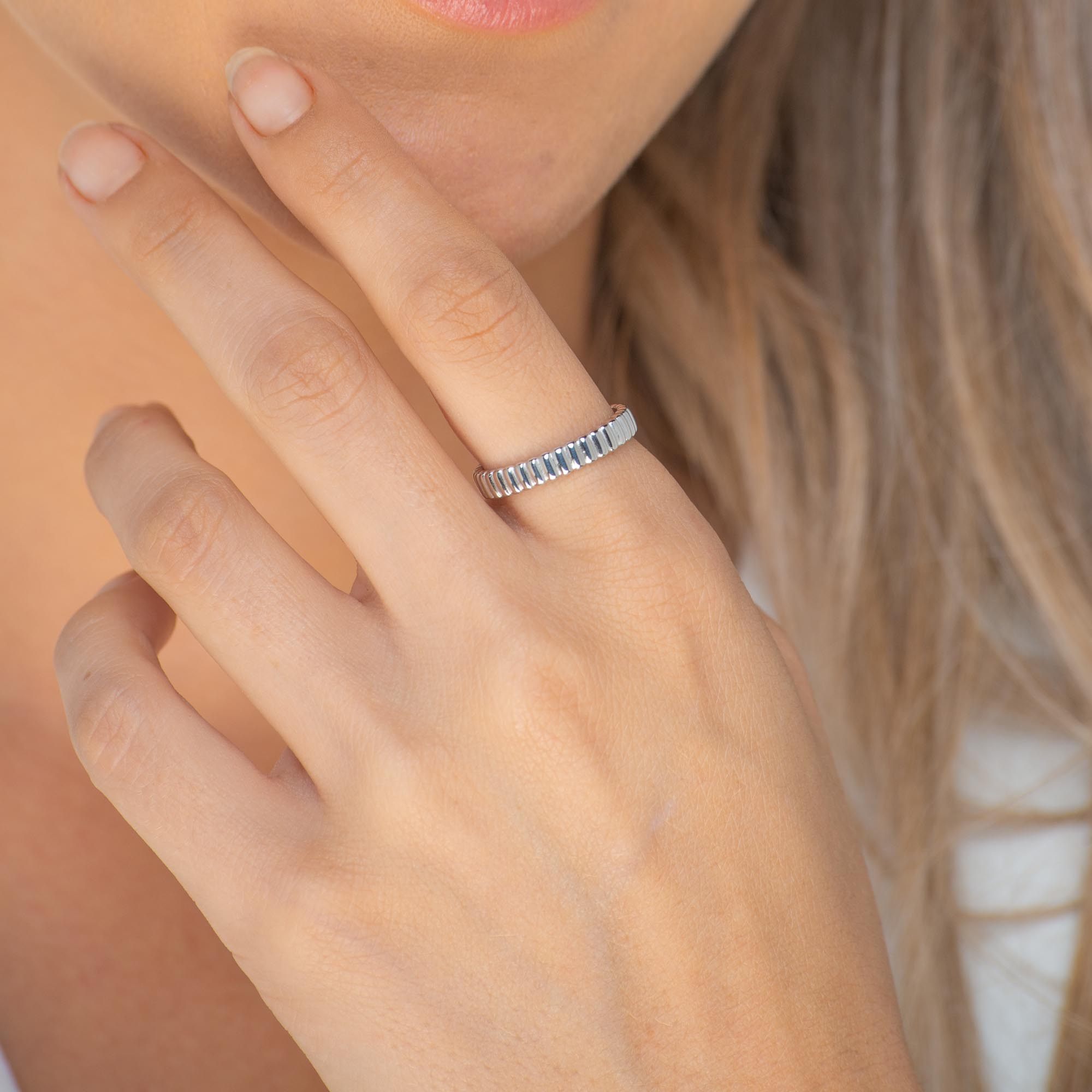 Ridges Open Adjustable Ring - Camile & Stone