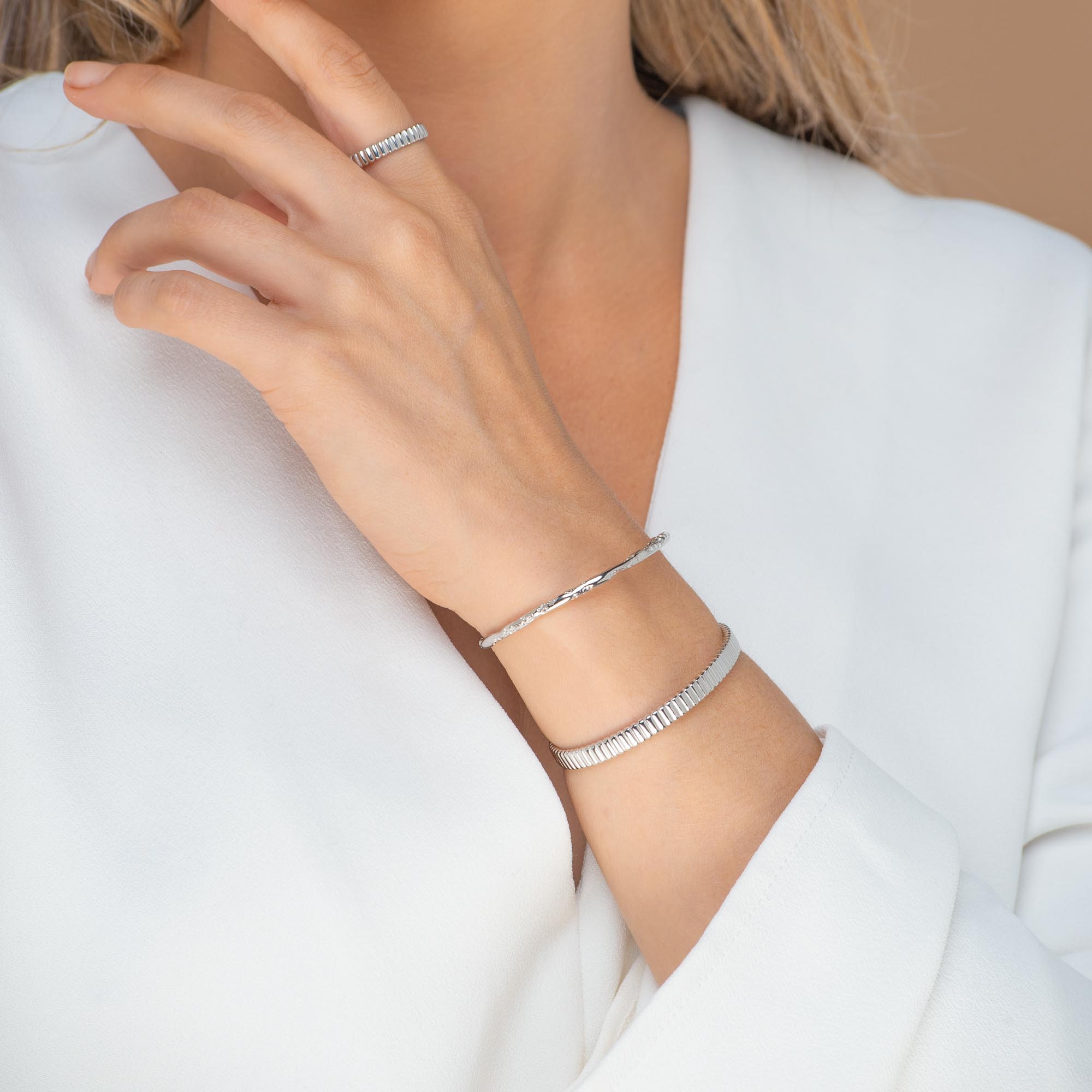 Ridges Open Adjustable Ring - Camile & Stone