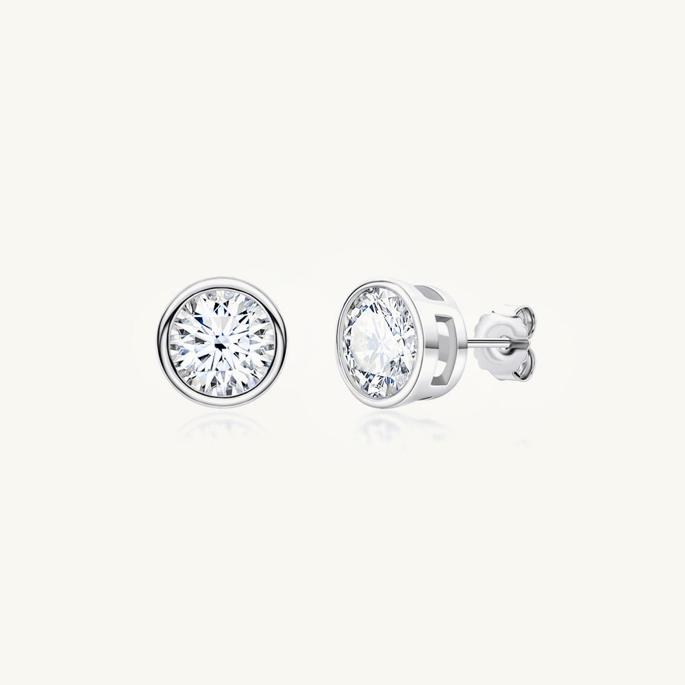 Round Moissanite Stud Earrings 0.5 Carat - Camile & Stone