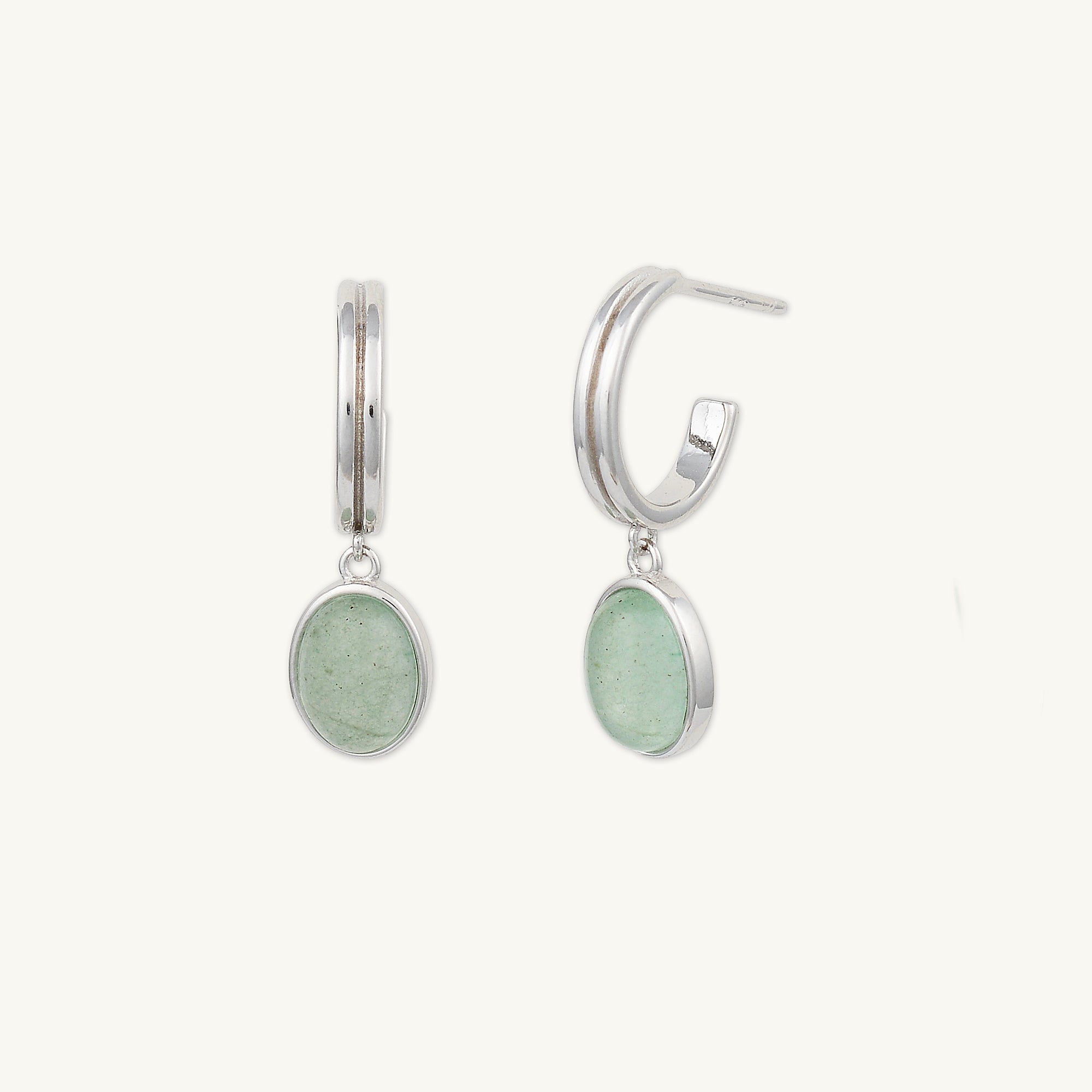 Sage Green Jade Hoop Earrings - Camile & Stone