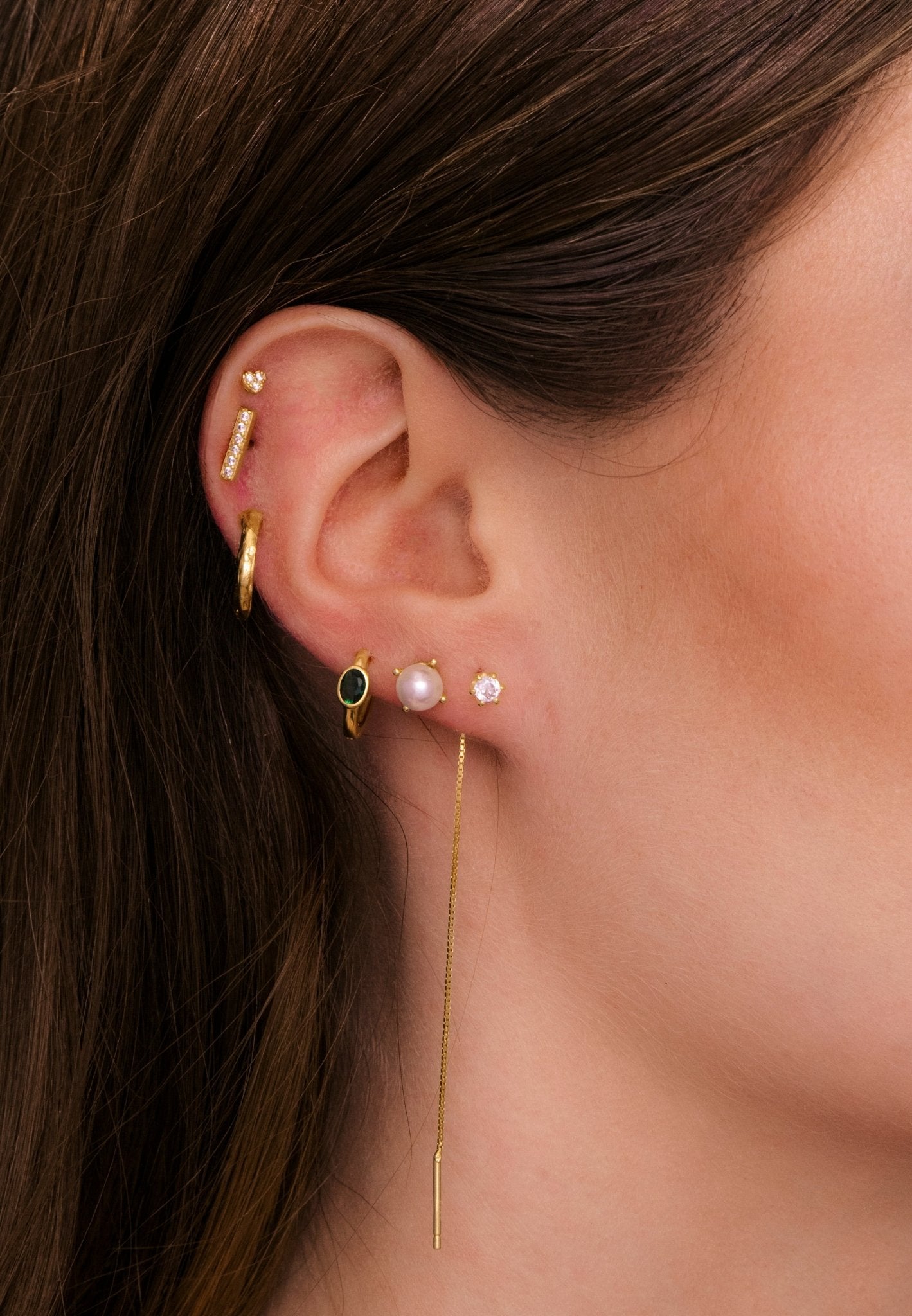 Sapphire Long Threader Earrings - Camile & Stone