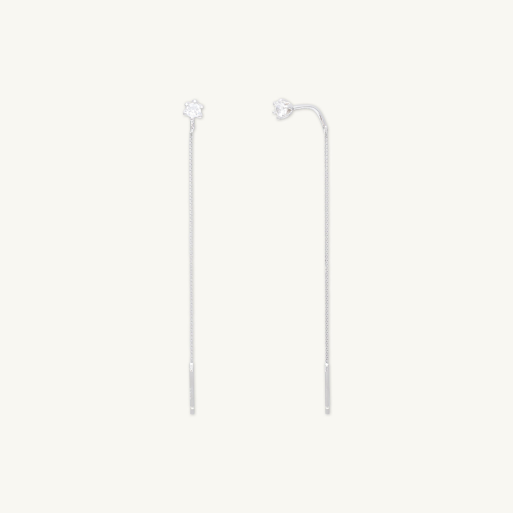 Sapphire Long Threader Earrings - Camile & Stone