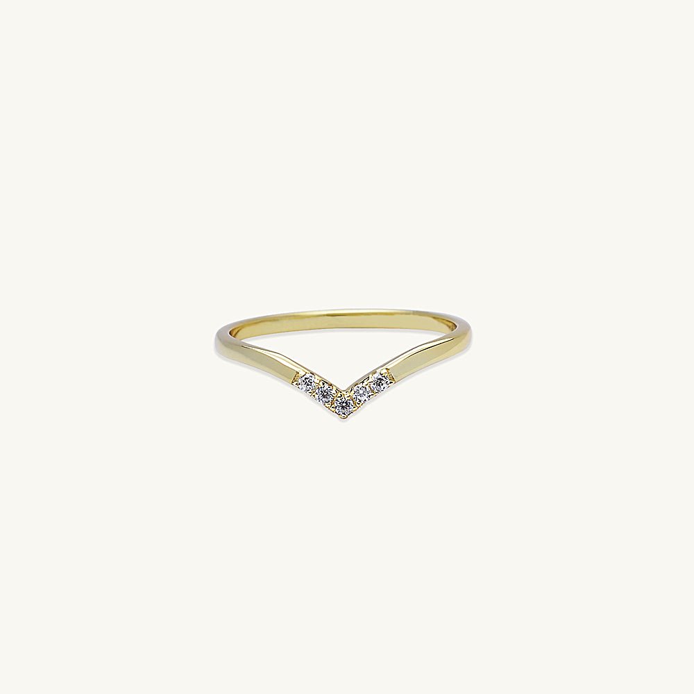 Sapphire V Band Stacking Ring - Camile & Stone