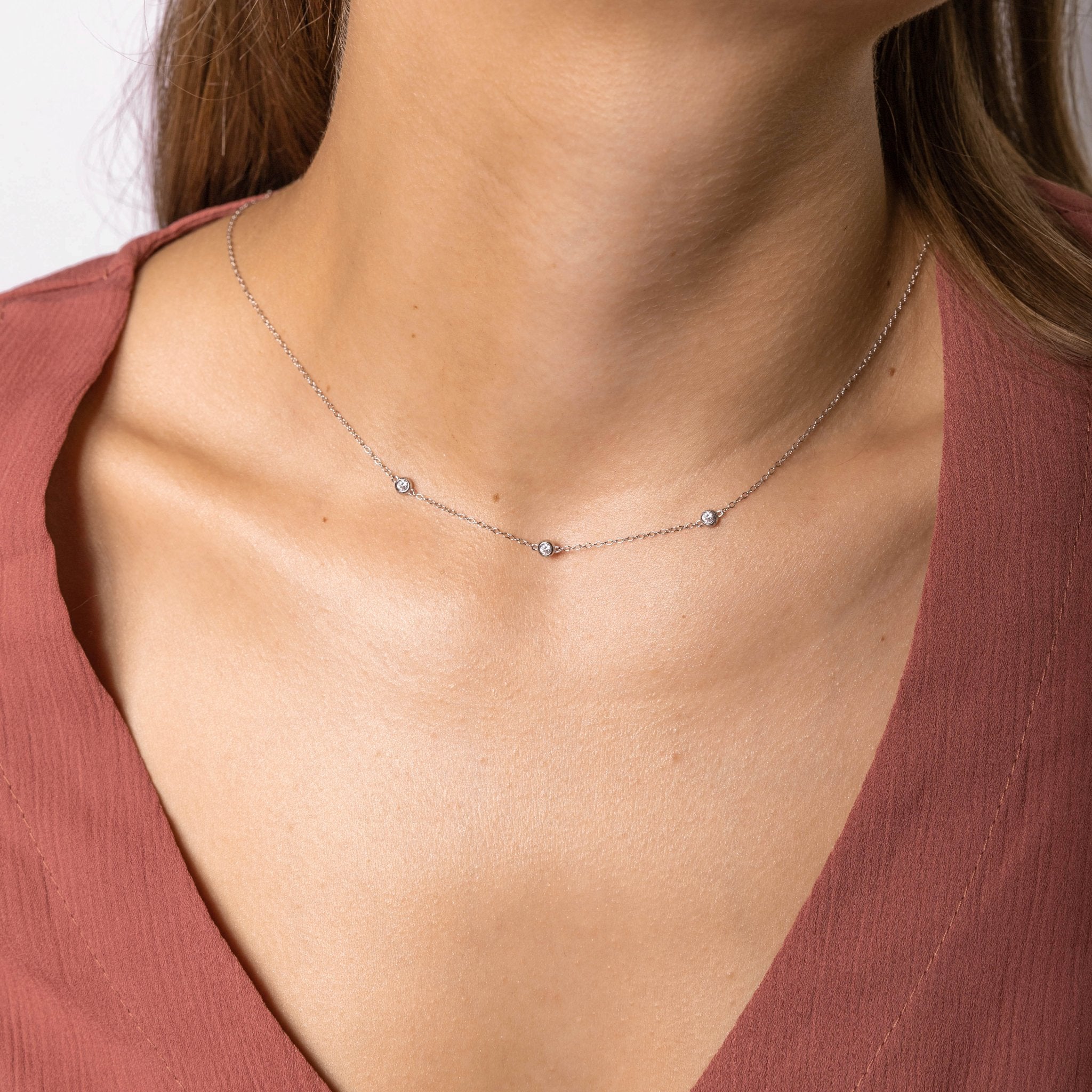 Satellite Sapphire Station Chain Necklace - Camile & Stone
