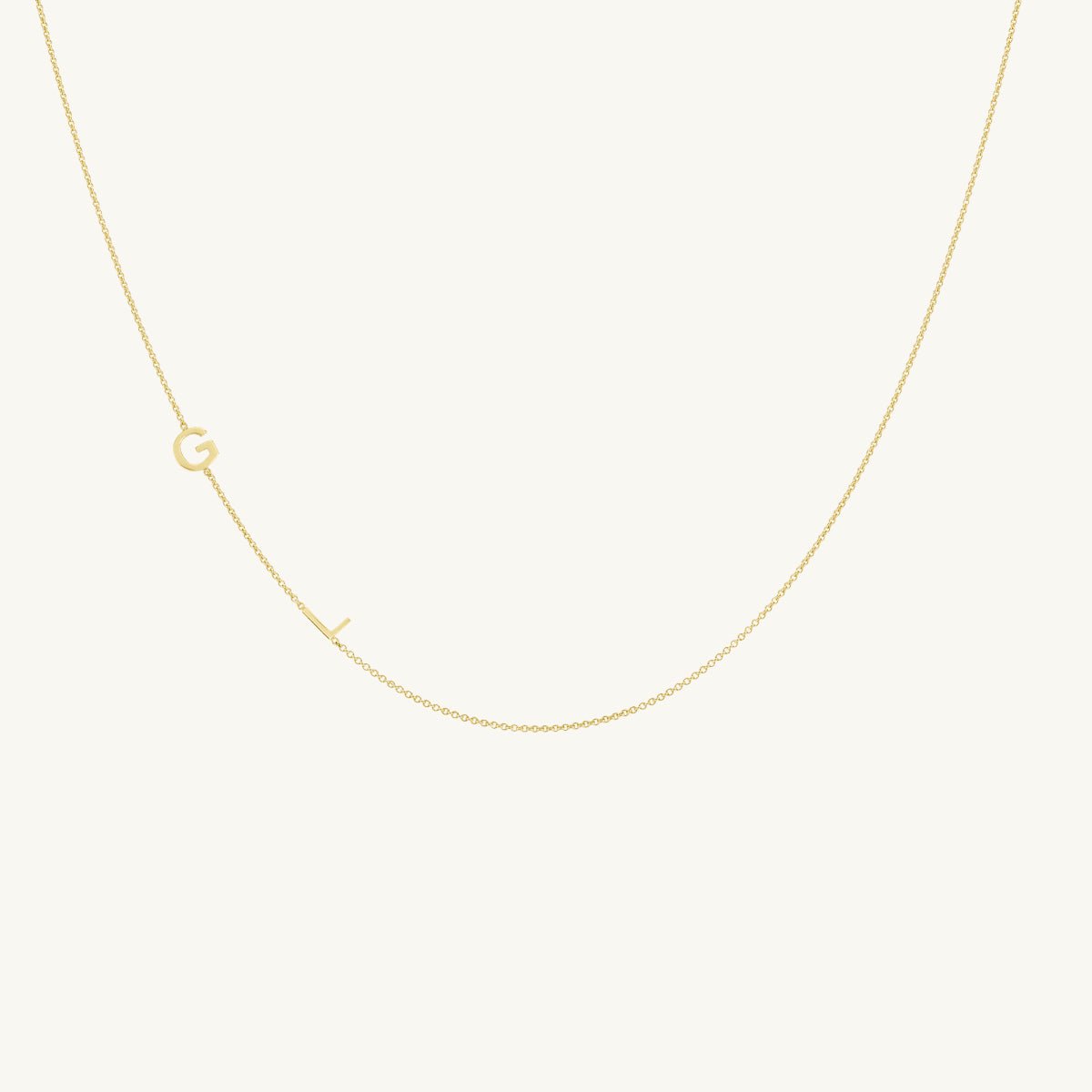 Sideways Initial Letter Necklace - Camile & Stone