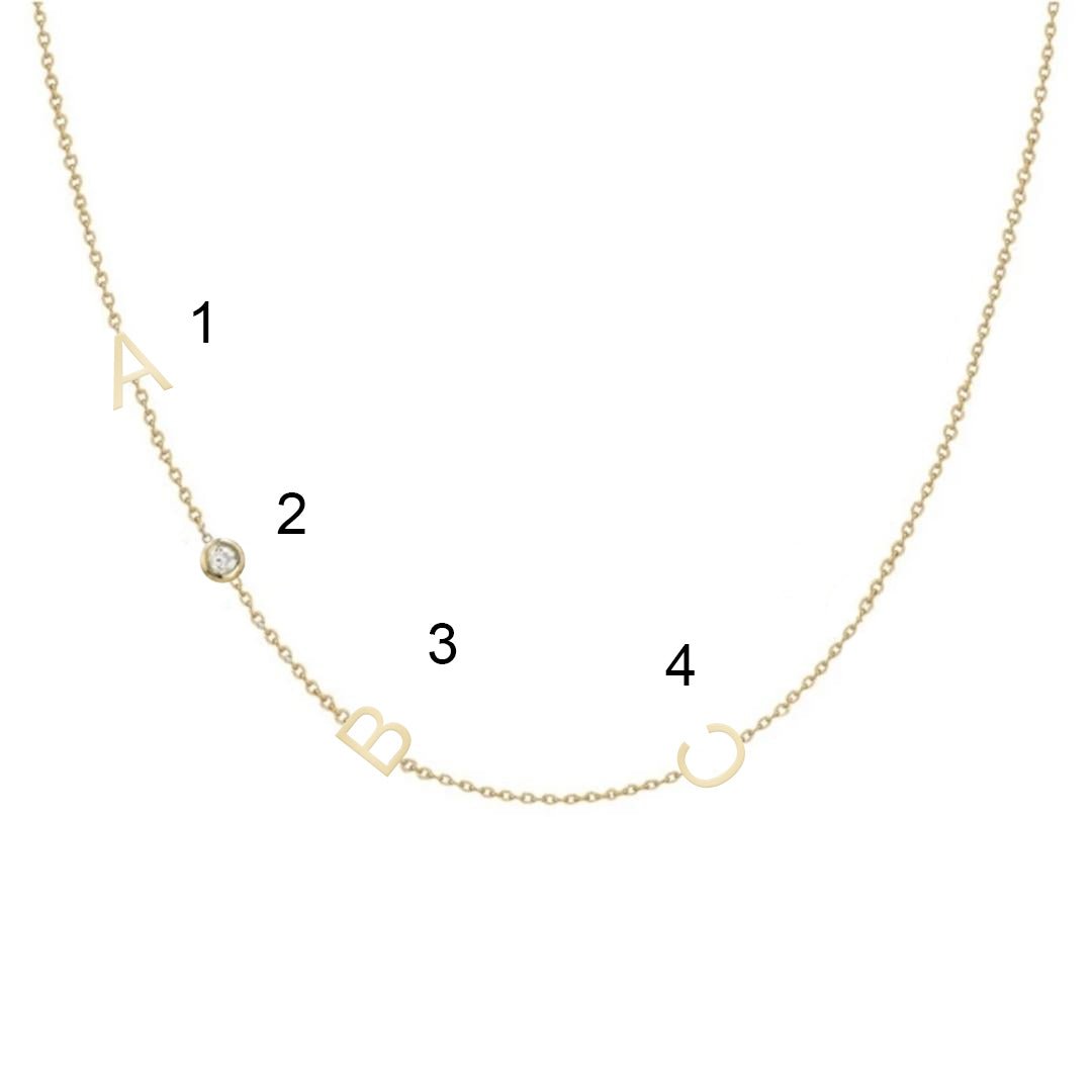 Sideways Pave Letter Necklace - Camile & Stone