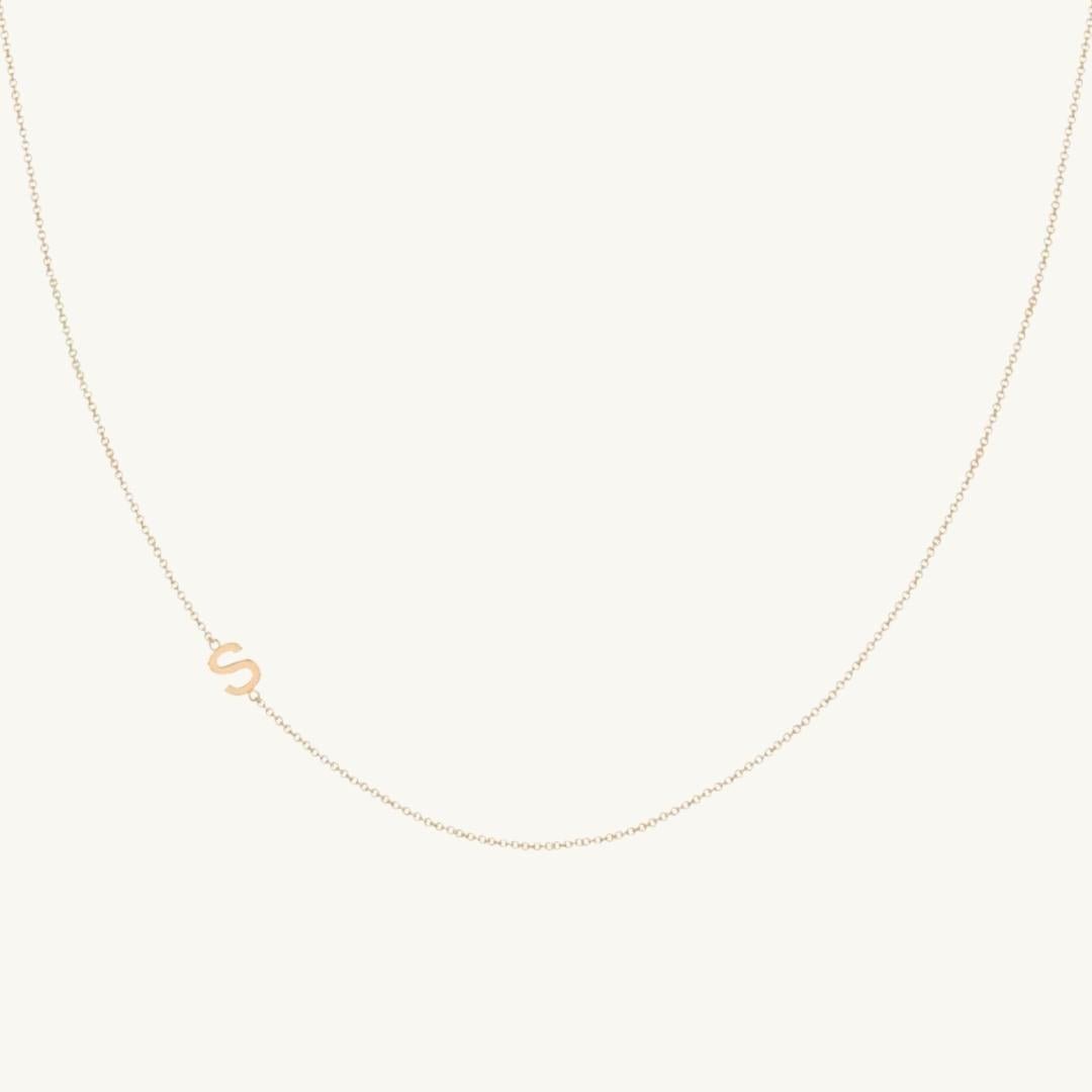 Sideways Single Initial Letter Necklace - Camile & Stone