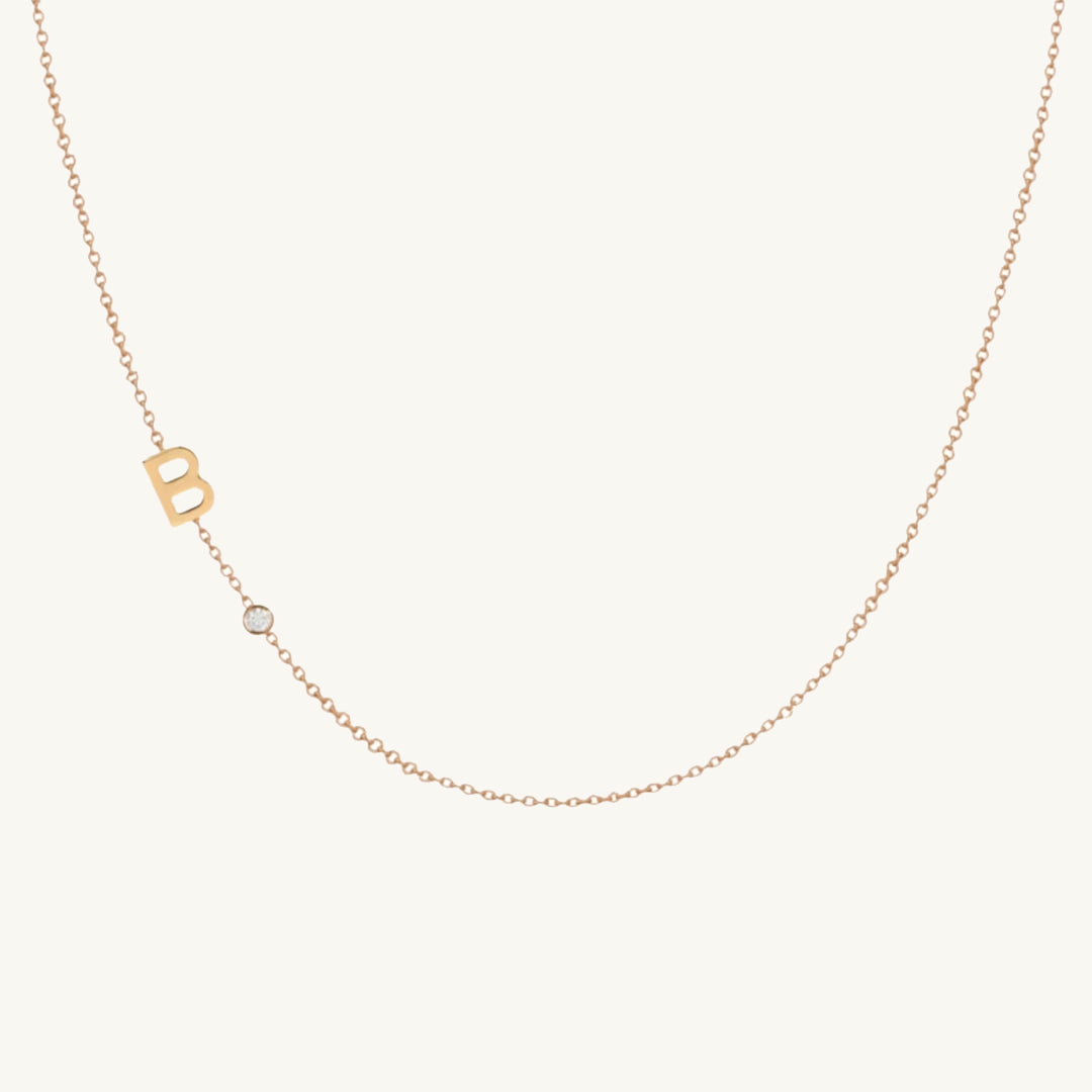 Sideways Pave Letter Necklace