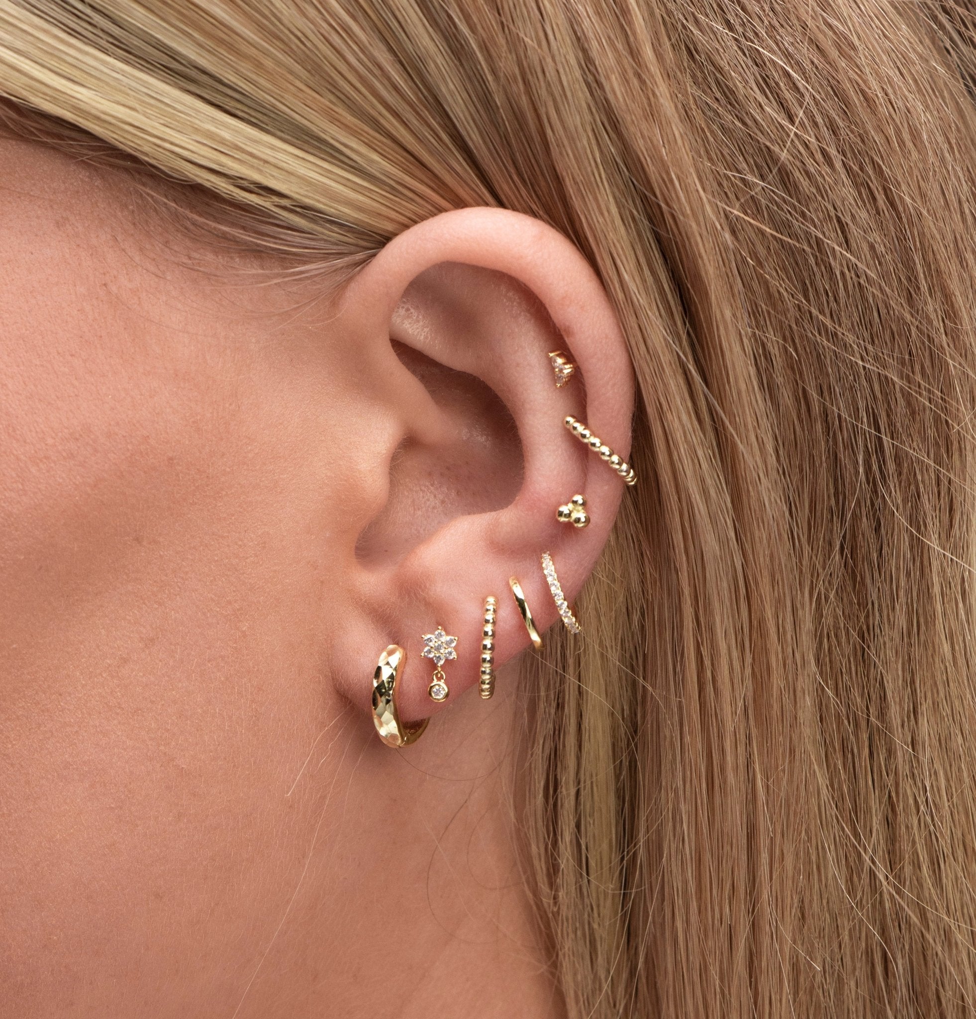 Snowflake Sapphire Drop Stud Earrings - Camile & Stone