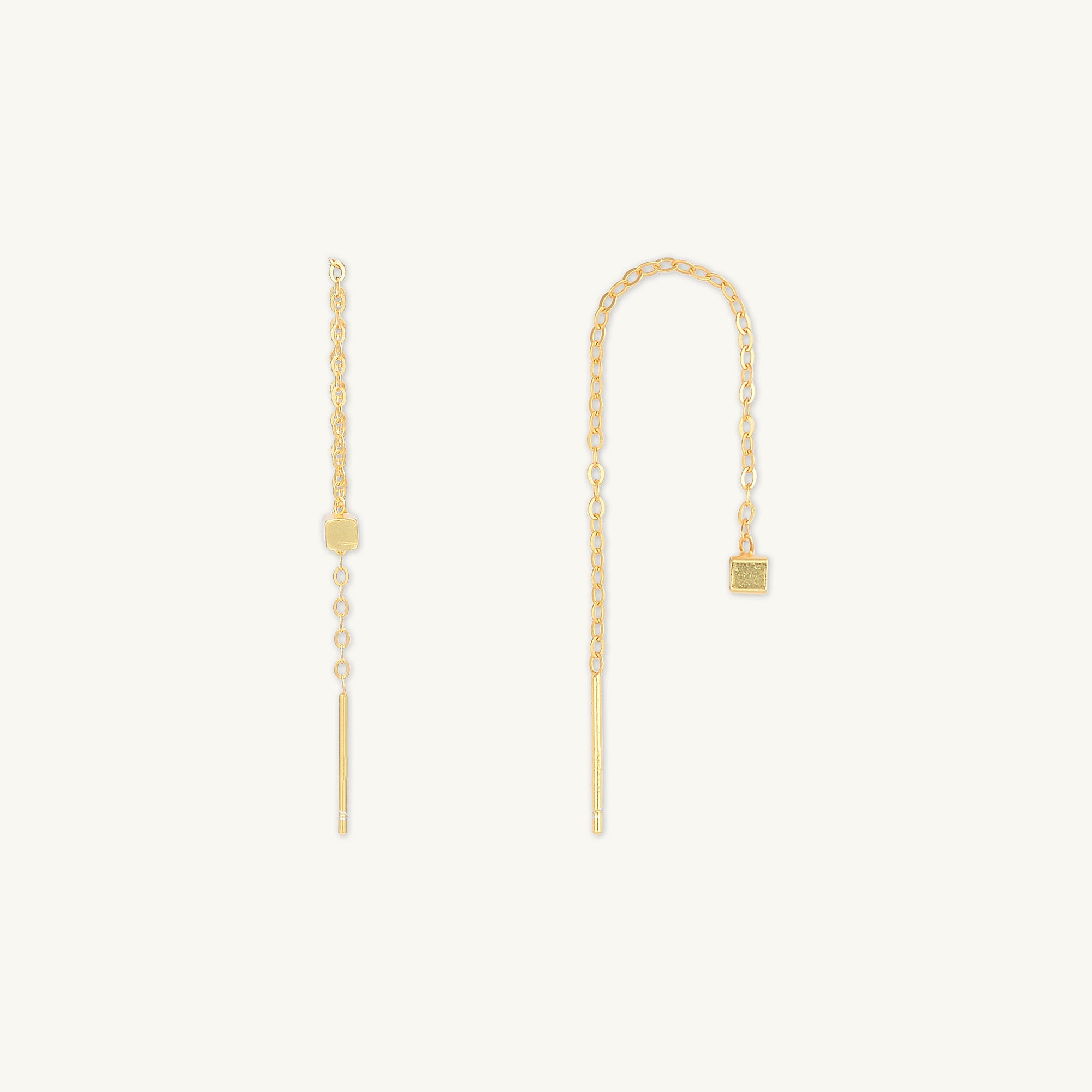 Square Threader Chain Earrings - Camile & Stone