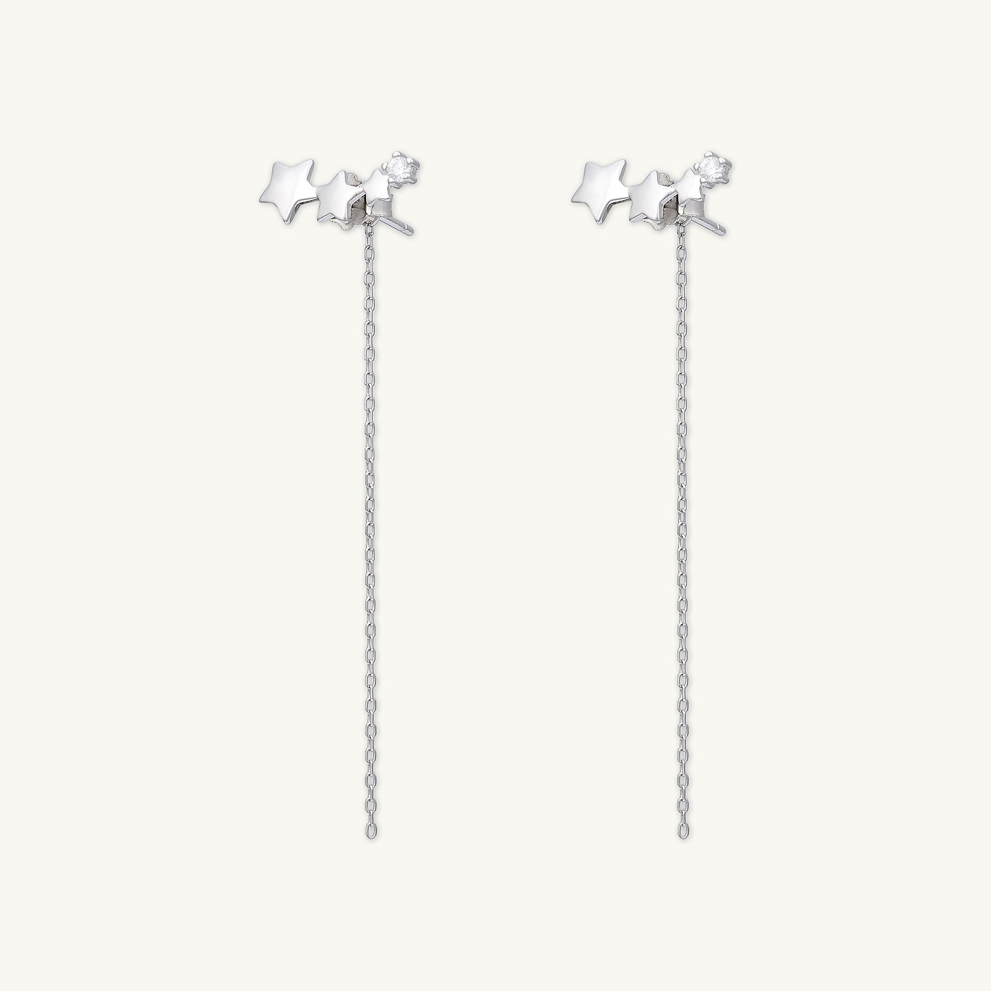 Star Long Drop Chain Earrings - Camile & Stone