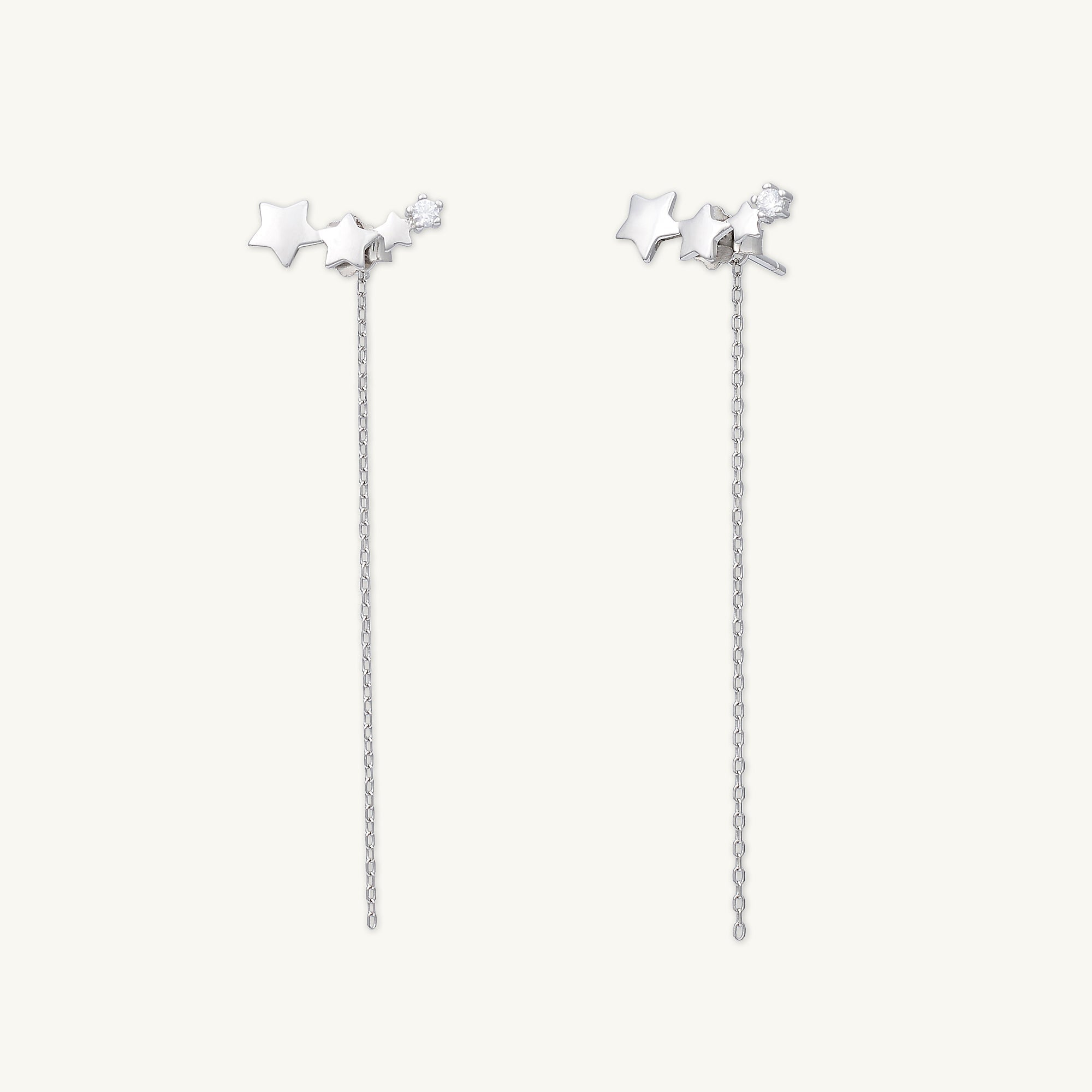 Star Long Drop Chain Earrings - Camile & Stone
