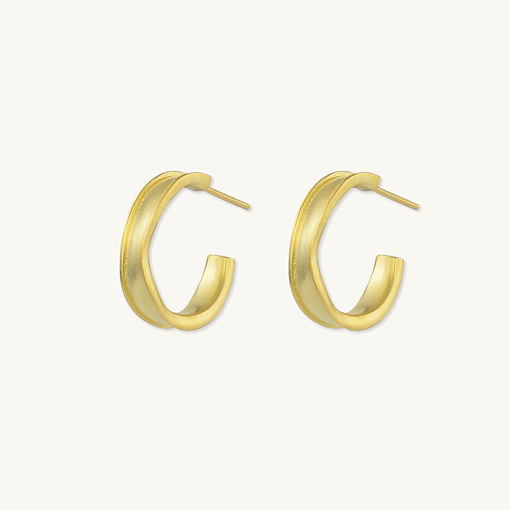 Swirl Huggie Hoop Stud Earrings - Camile & Stone