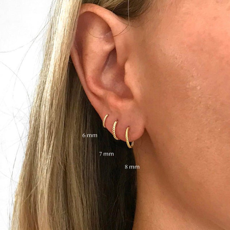 Thin Croissant Hoop Earrings - Camile & Stone