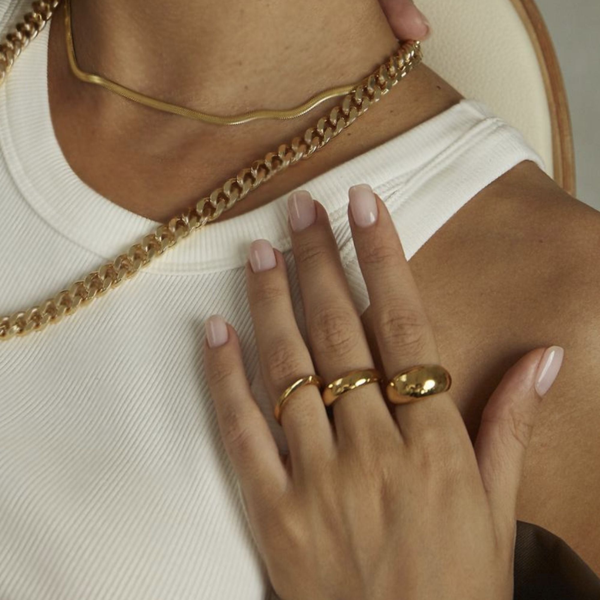 Thin Dome Adjustable Open Ring - Camile & Stone