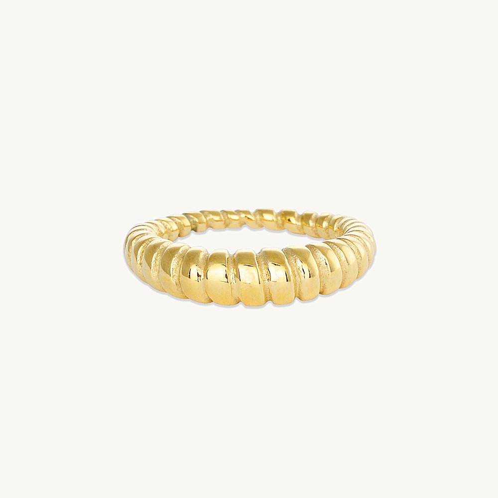Thin Twist Rope Croissant Ring - Camile & Stone