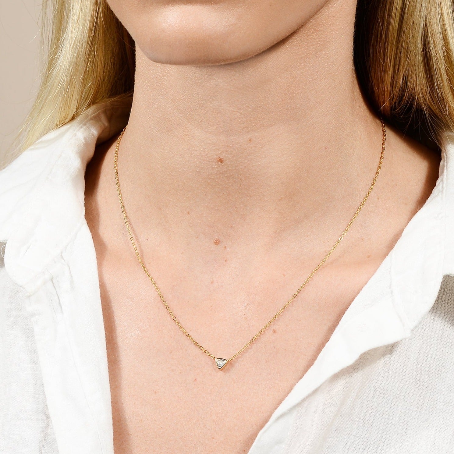 Trillion Triangle Sapphire Necklace - Camile & Stone