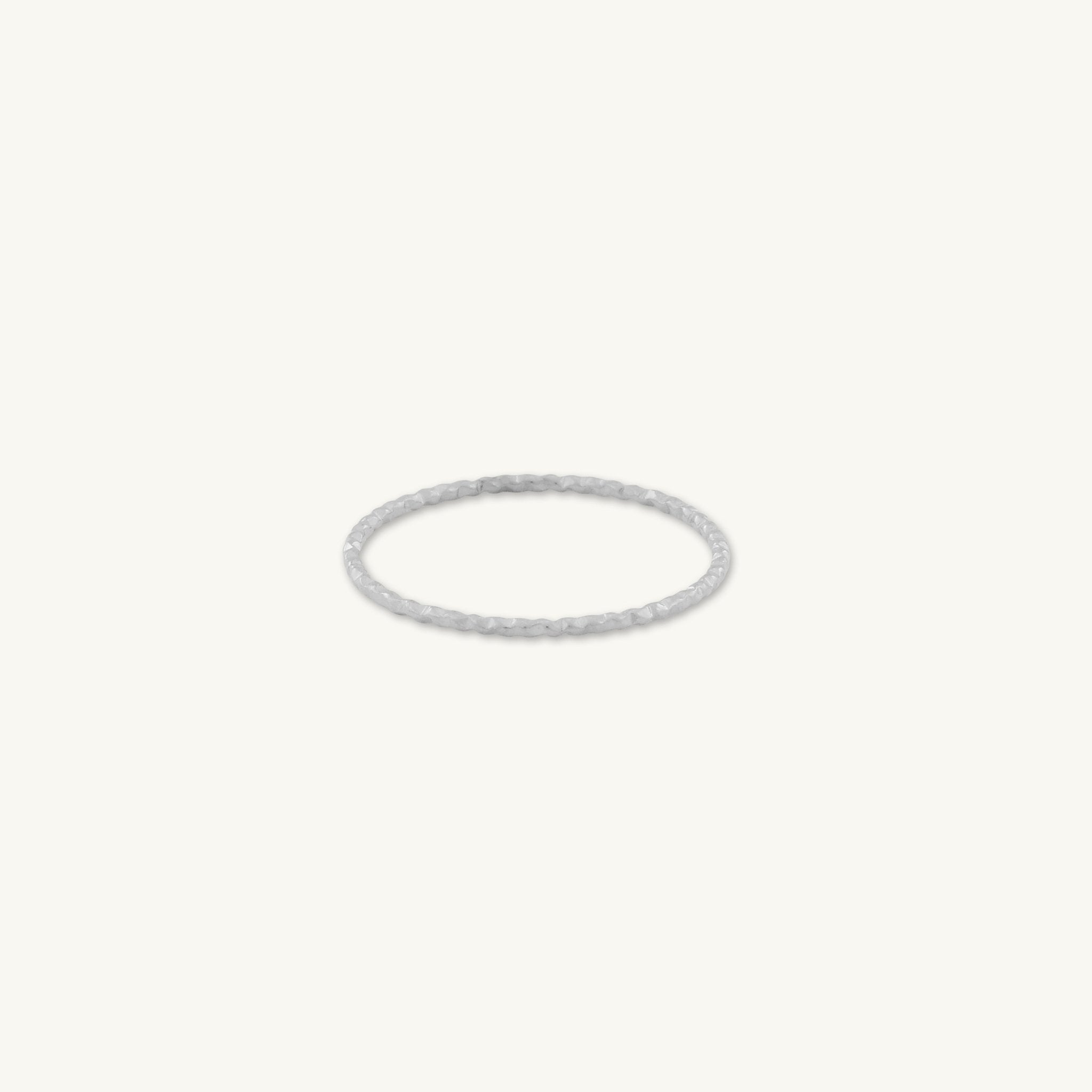 1mm Classic Hammered Stacker Ring - Camile & Stone