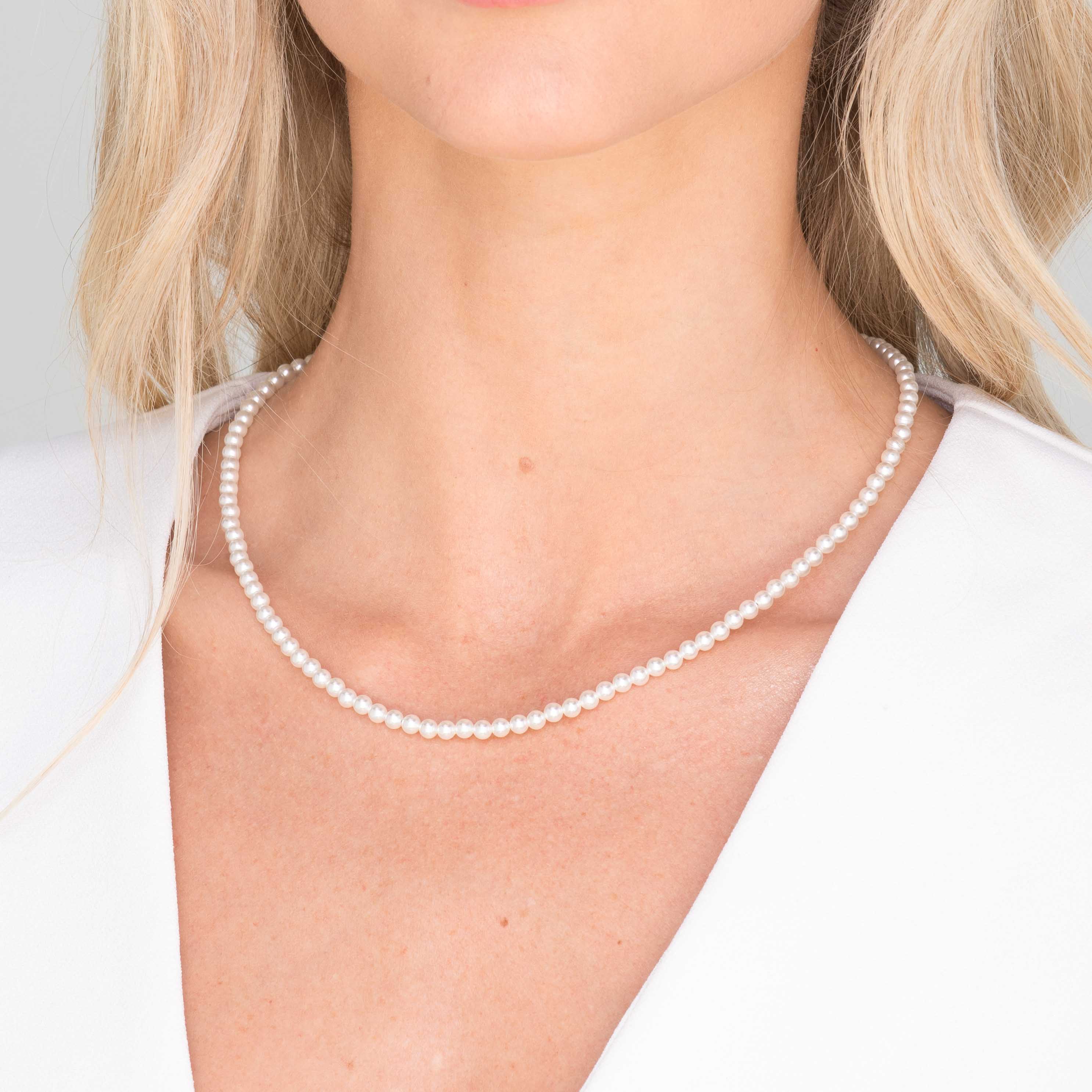 Classic 4mm Round Pearl Necklace