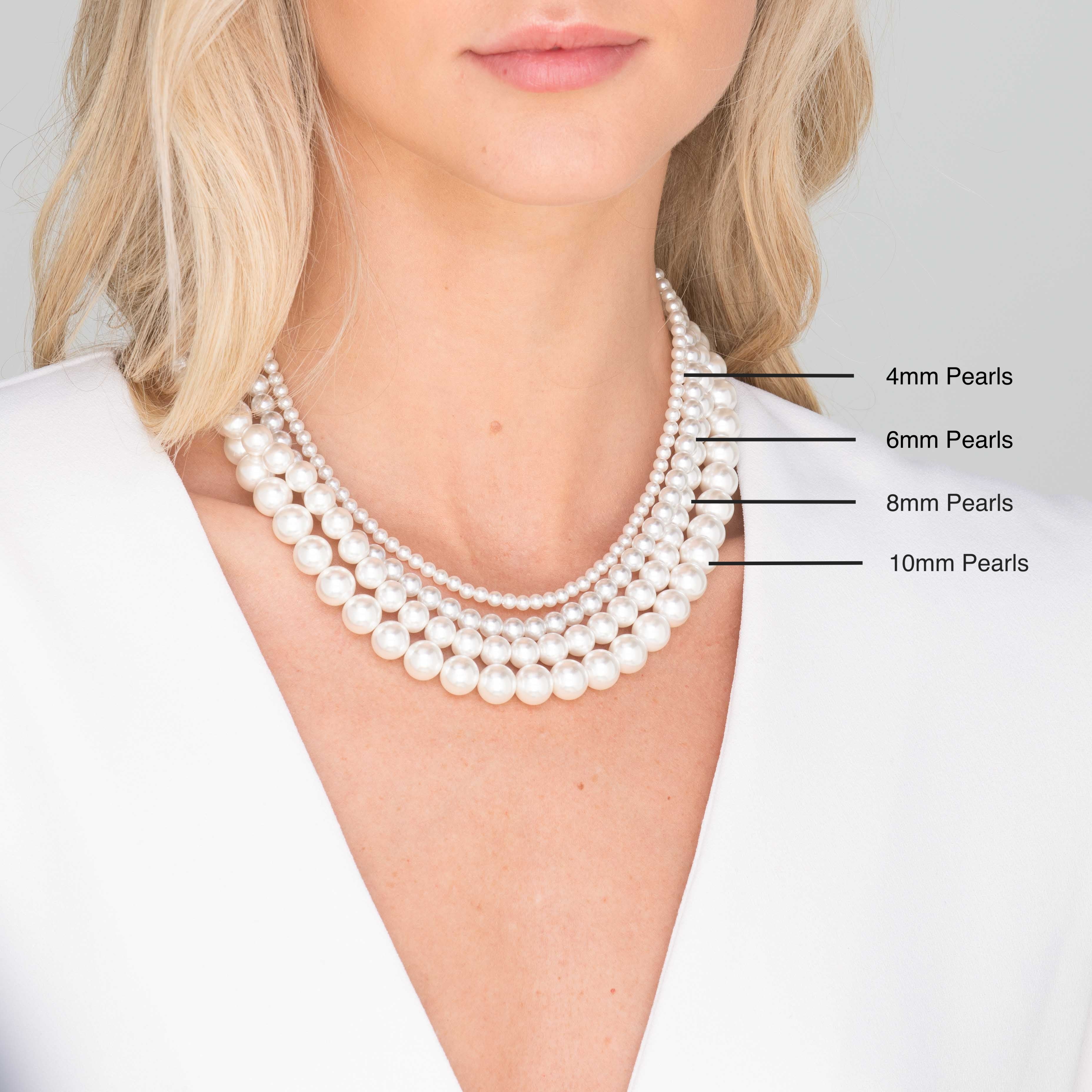 Classic 8mm Round Pearl Necklace