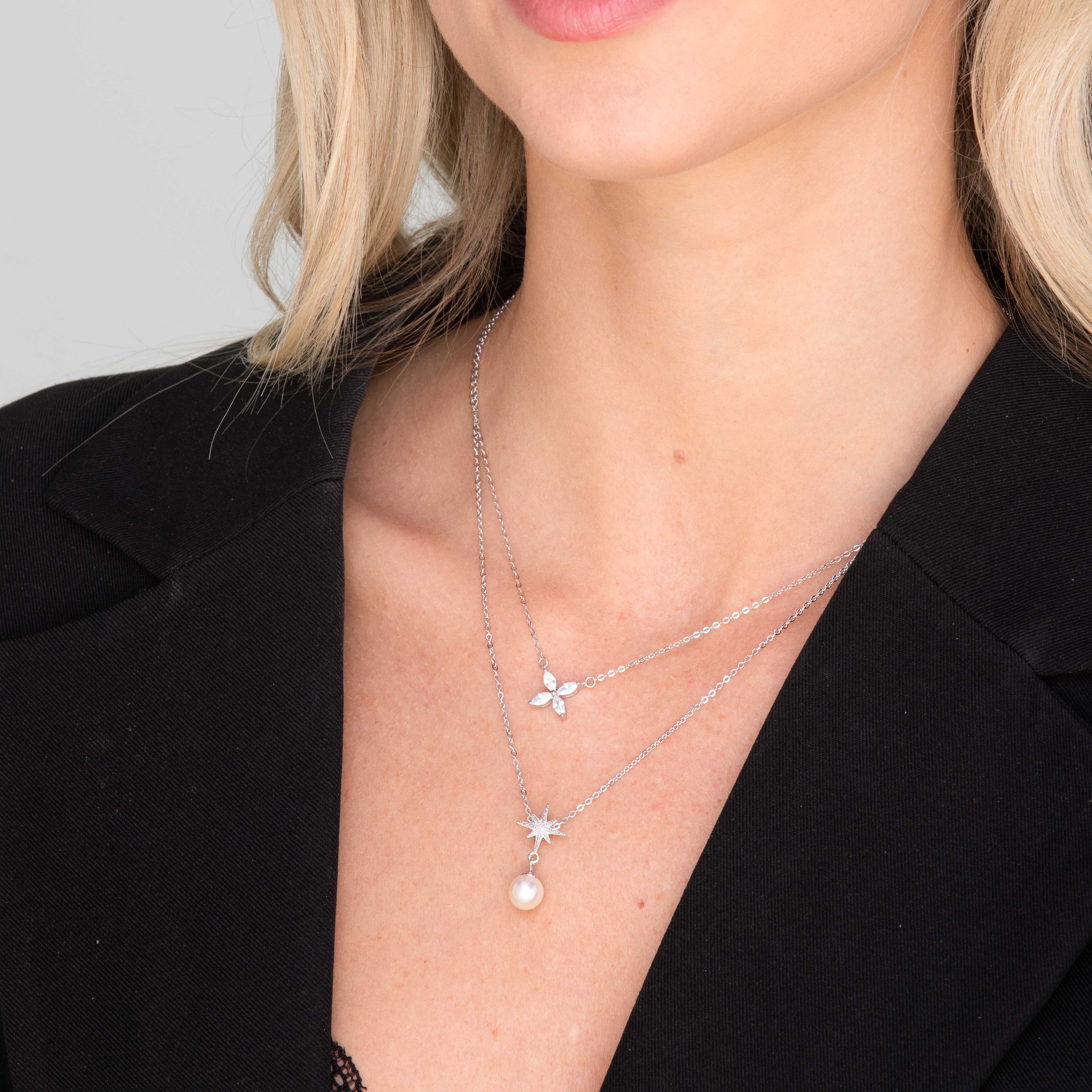 Clover Marquise Sapphire Chain Necklace