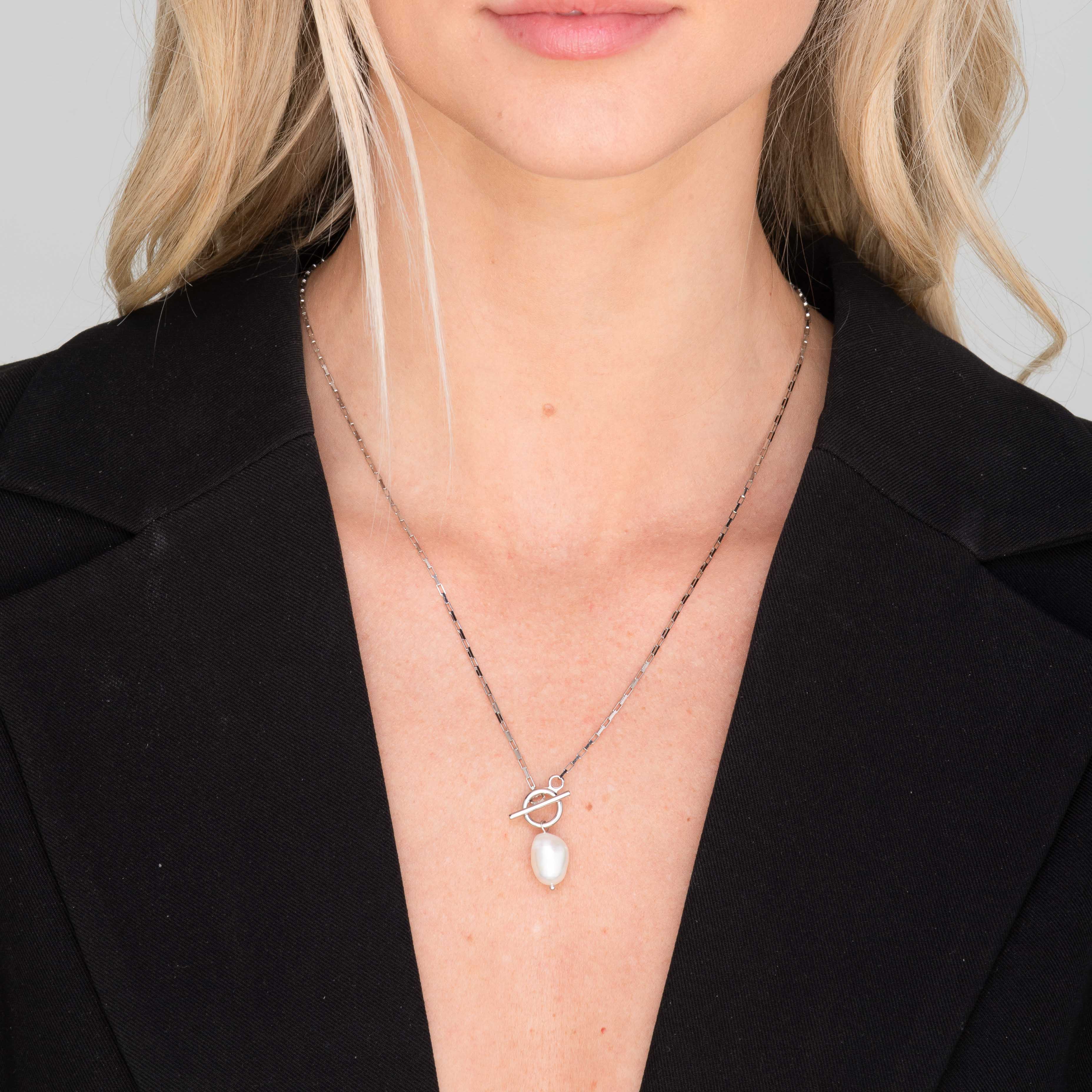Freshwater Pearl Statement Toggle Necklace